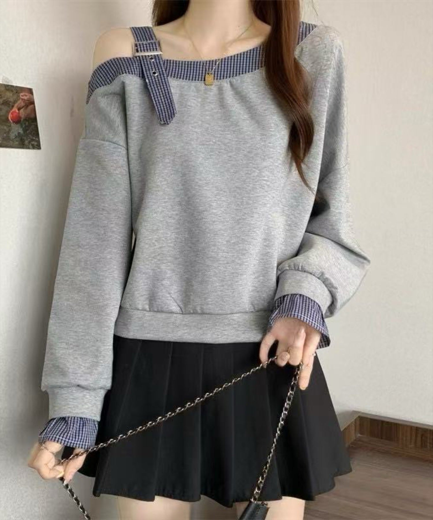 グレー着用
