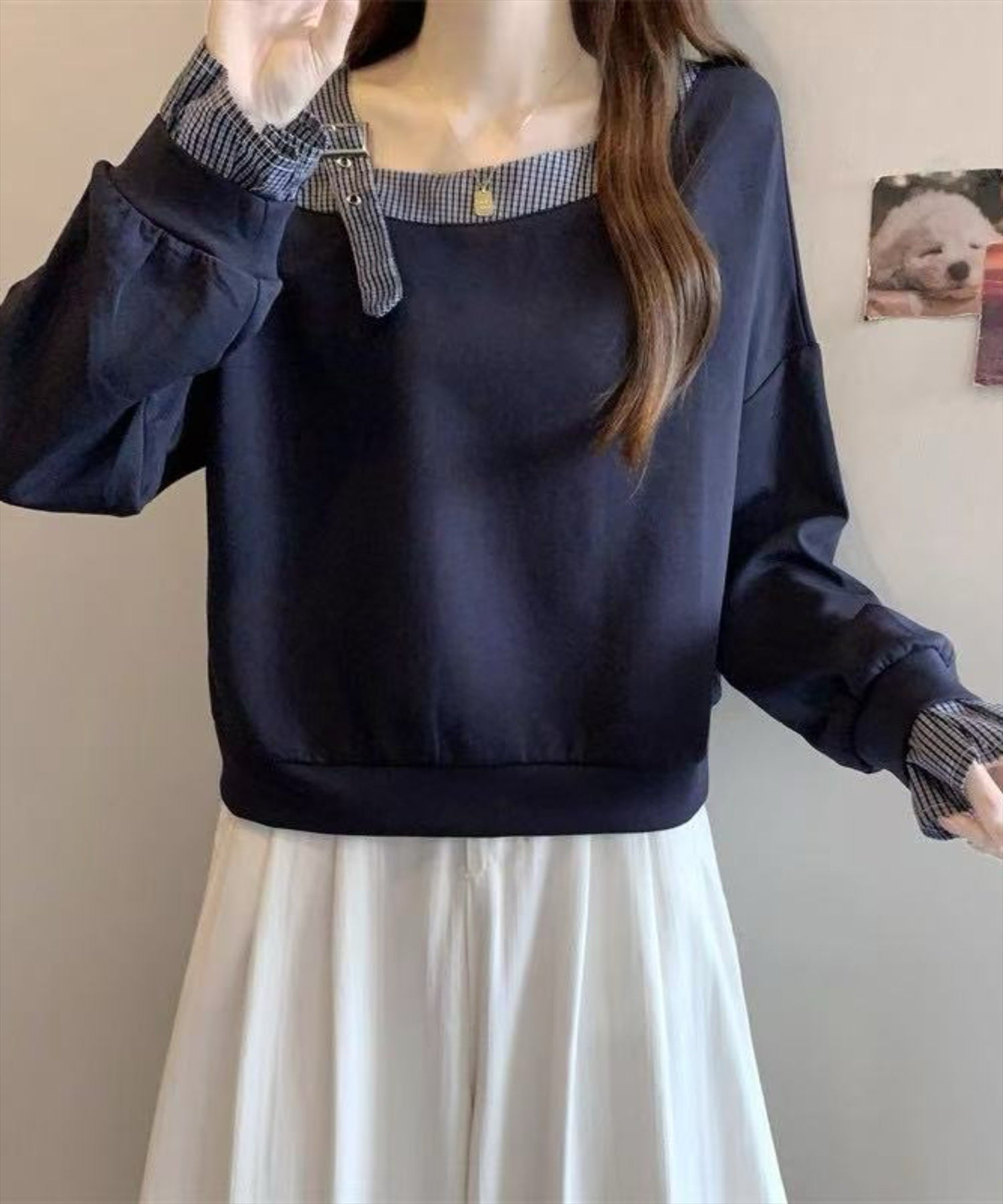 トップス STK STAY MOTION≪WEB限定≫チェック柄配色ワンショルダートップス[ST1133