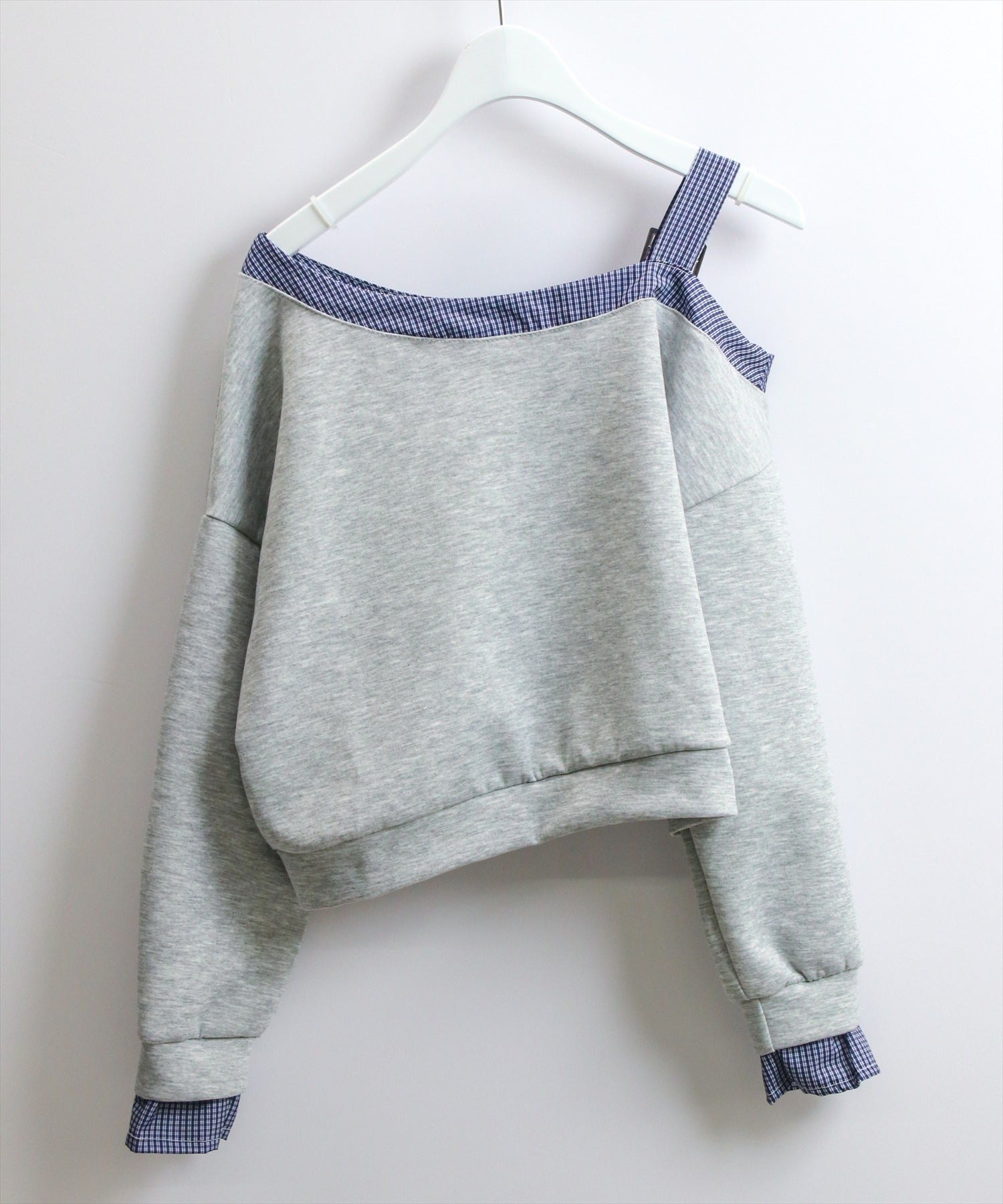 STAY MOTION≪WEB限定≫チェック柄配色ワンショルダートップス[ST1133