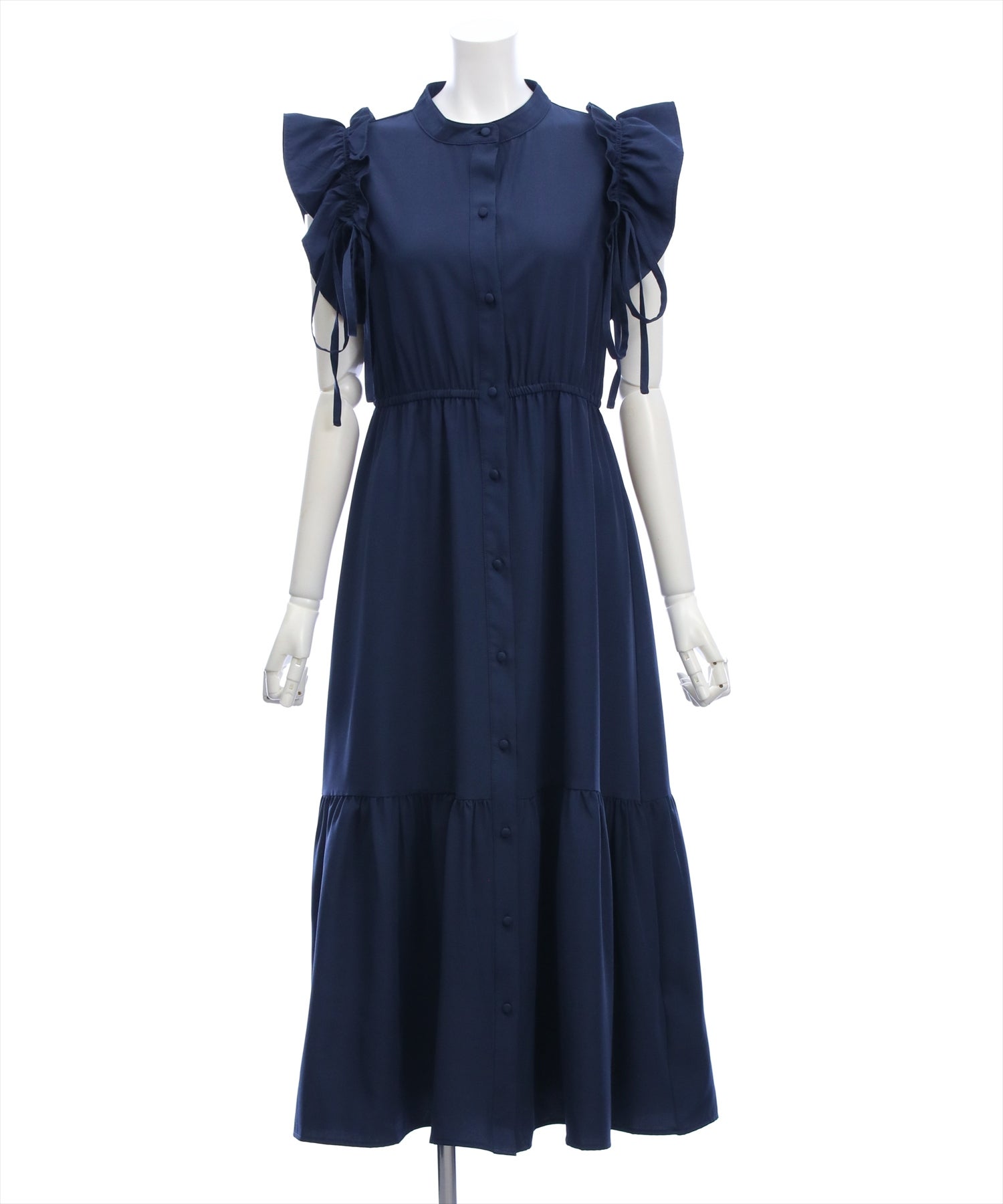 CLEAR BASIC≪新作≫リボン付きフリルノースリーブワンピース[CL9743