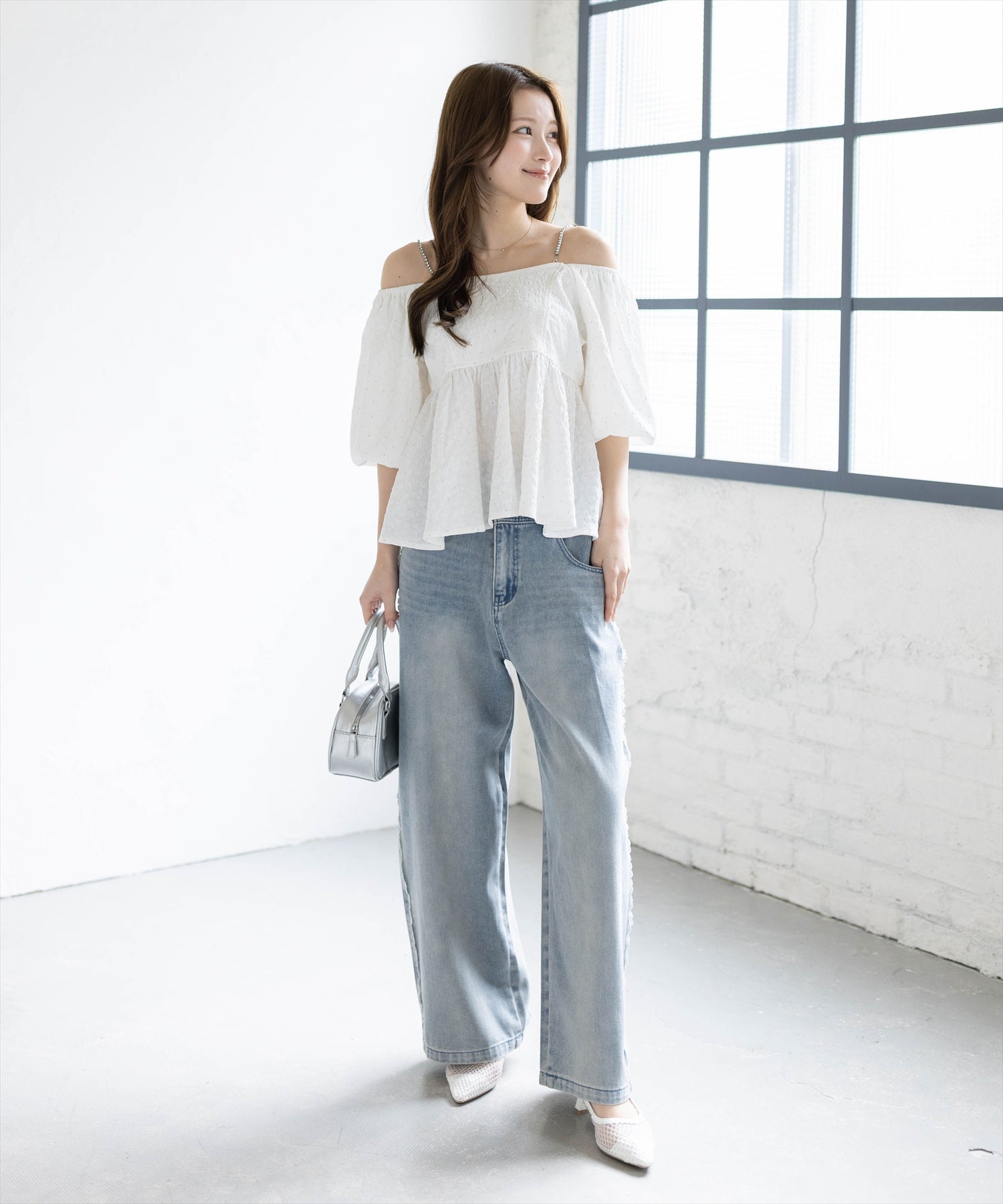 163cm/オフホワイト着用