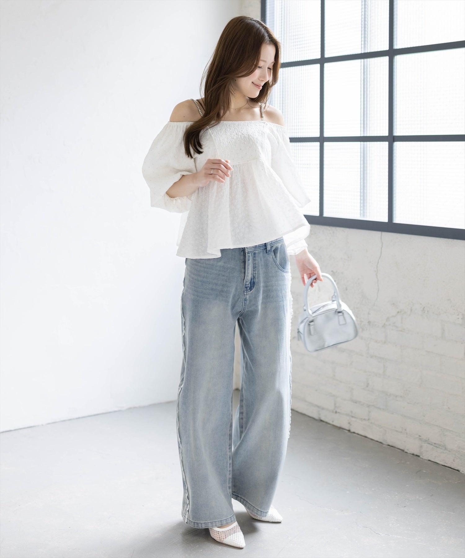 clear≪再入荷≫肩ビジュー2wayラインストーンフクレジャガード