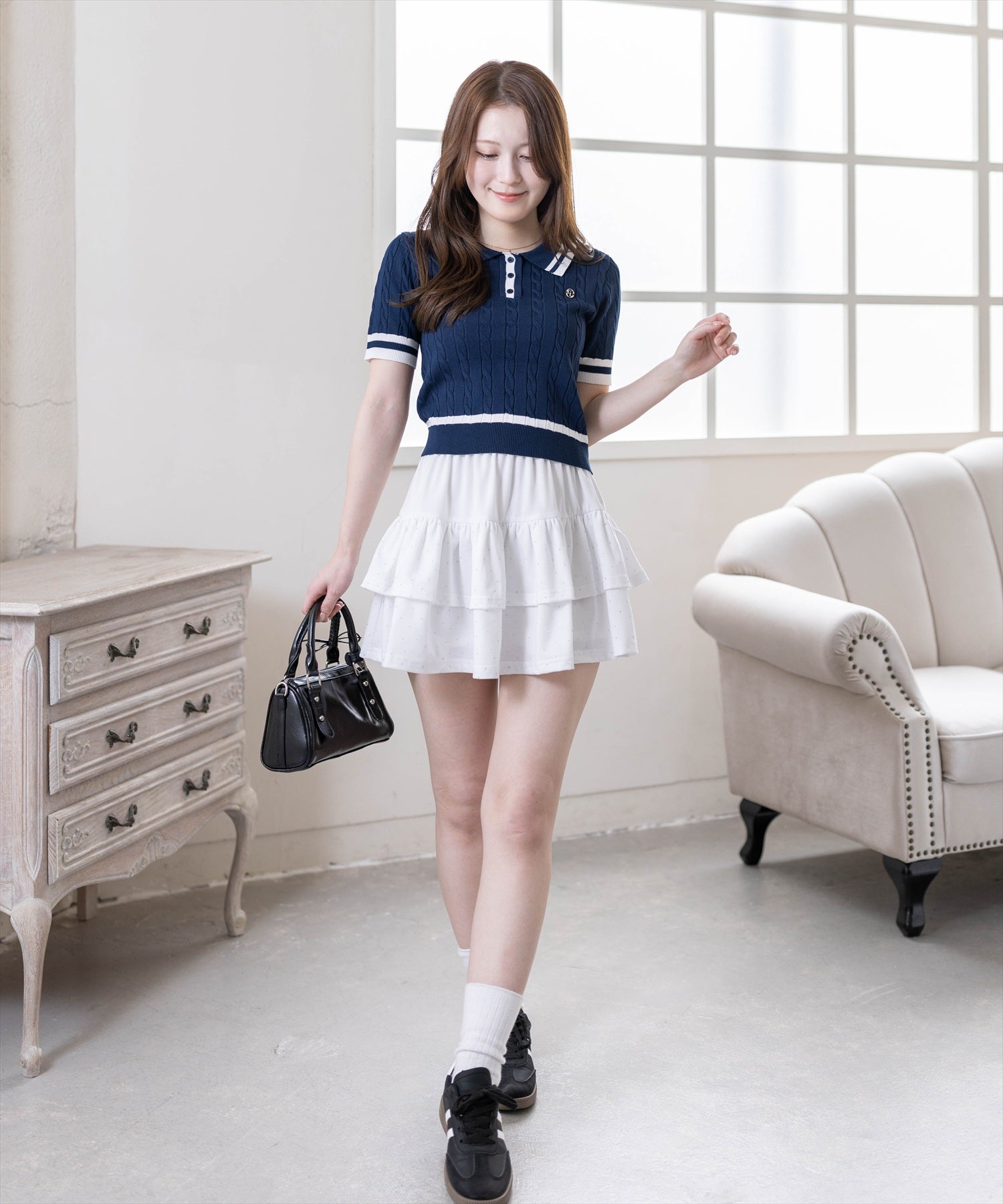 163cm/ネイビー着用