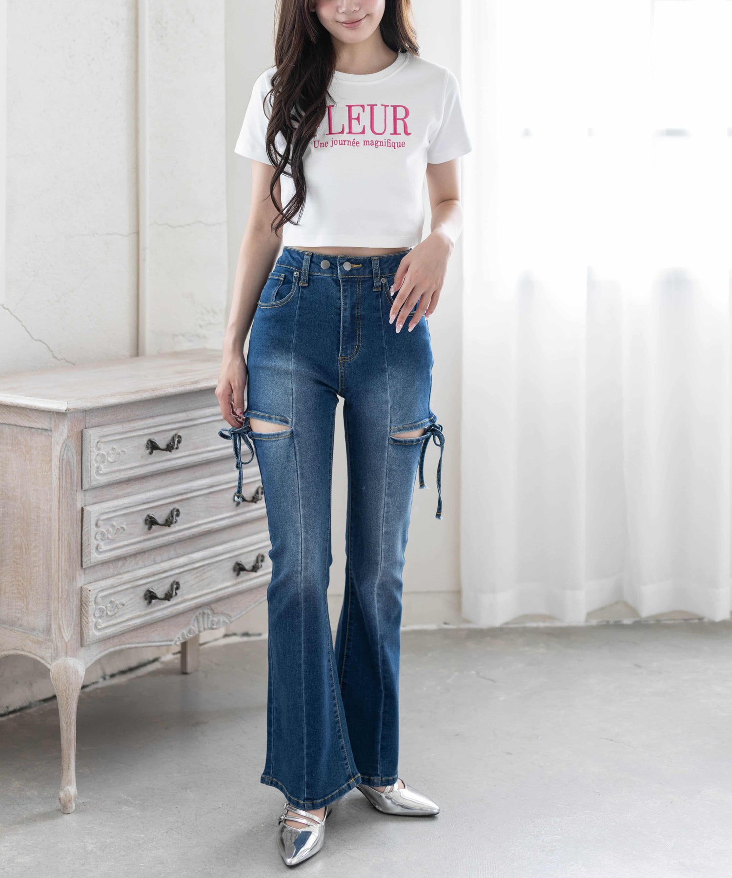 161cm/ブルー M着用