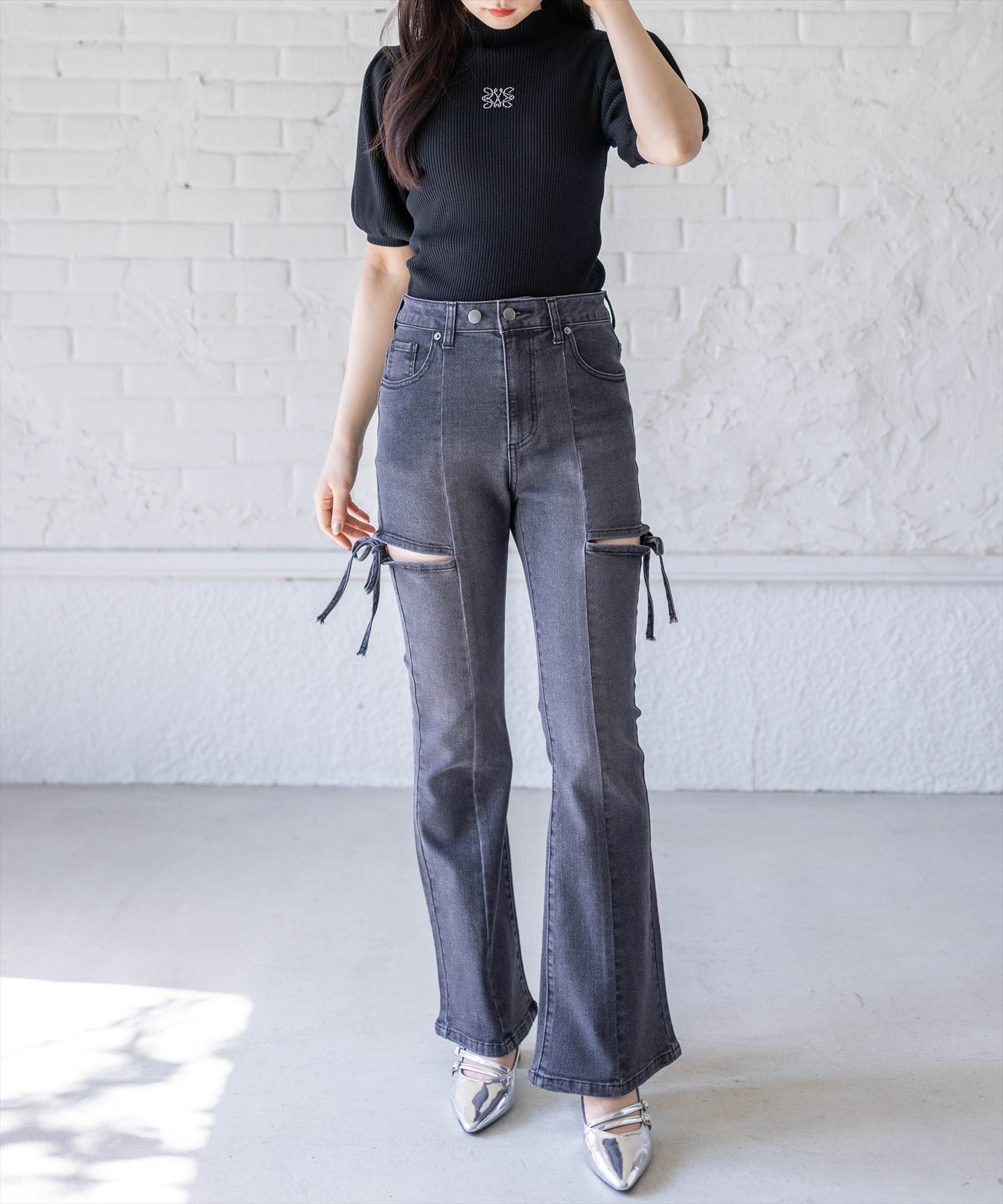 162cm/ブラック M着用