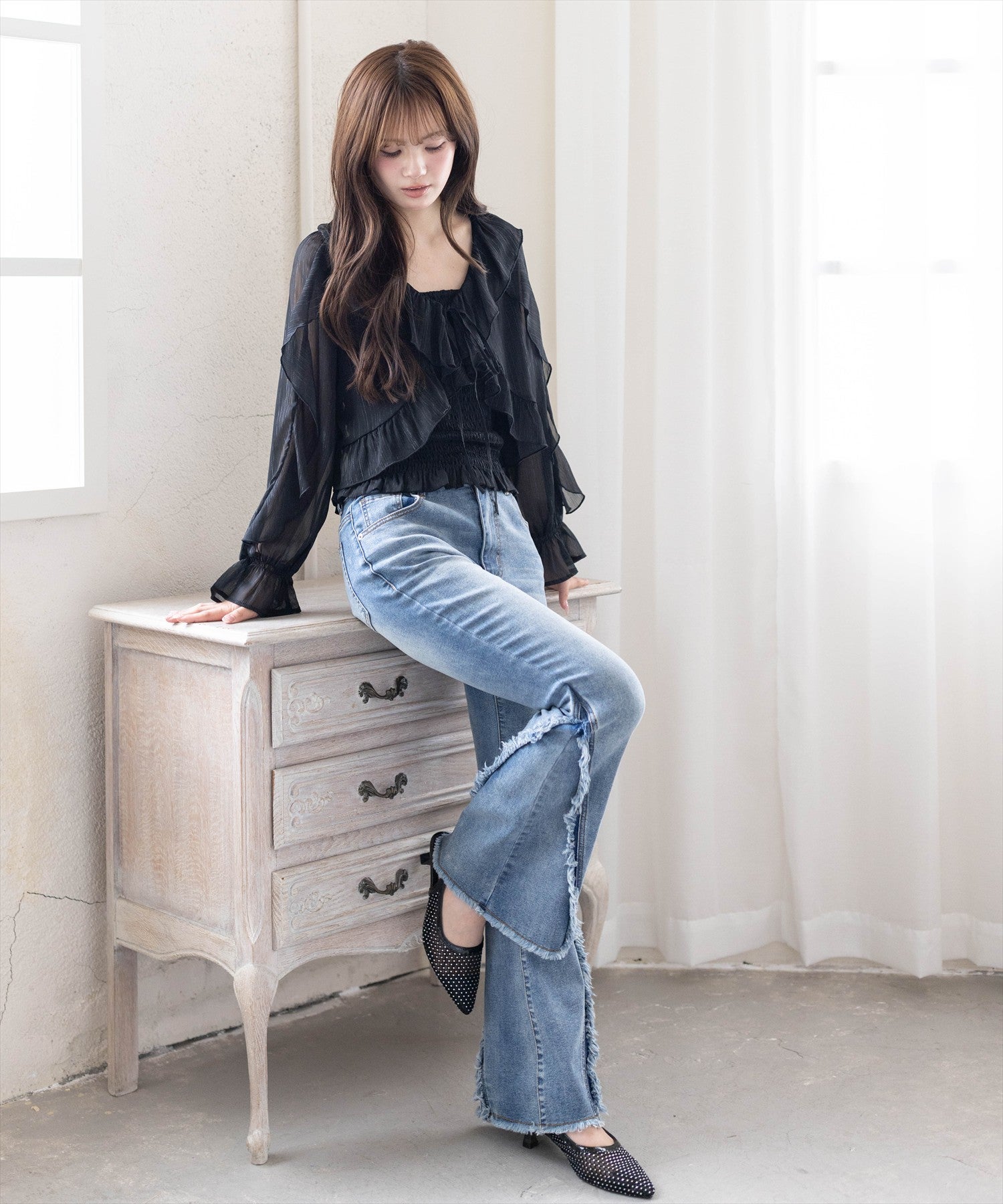 161cm/ブラック着用