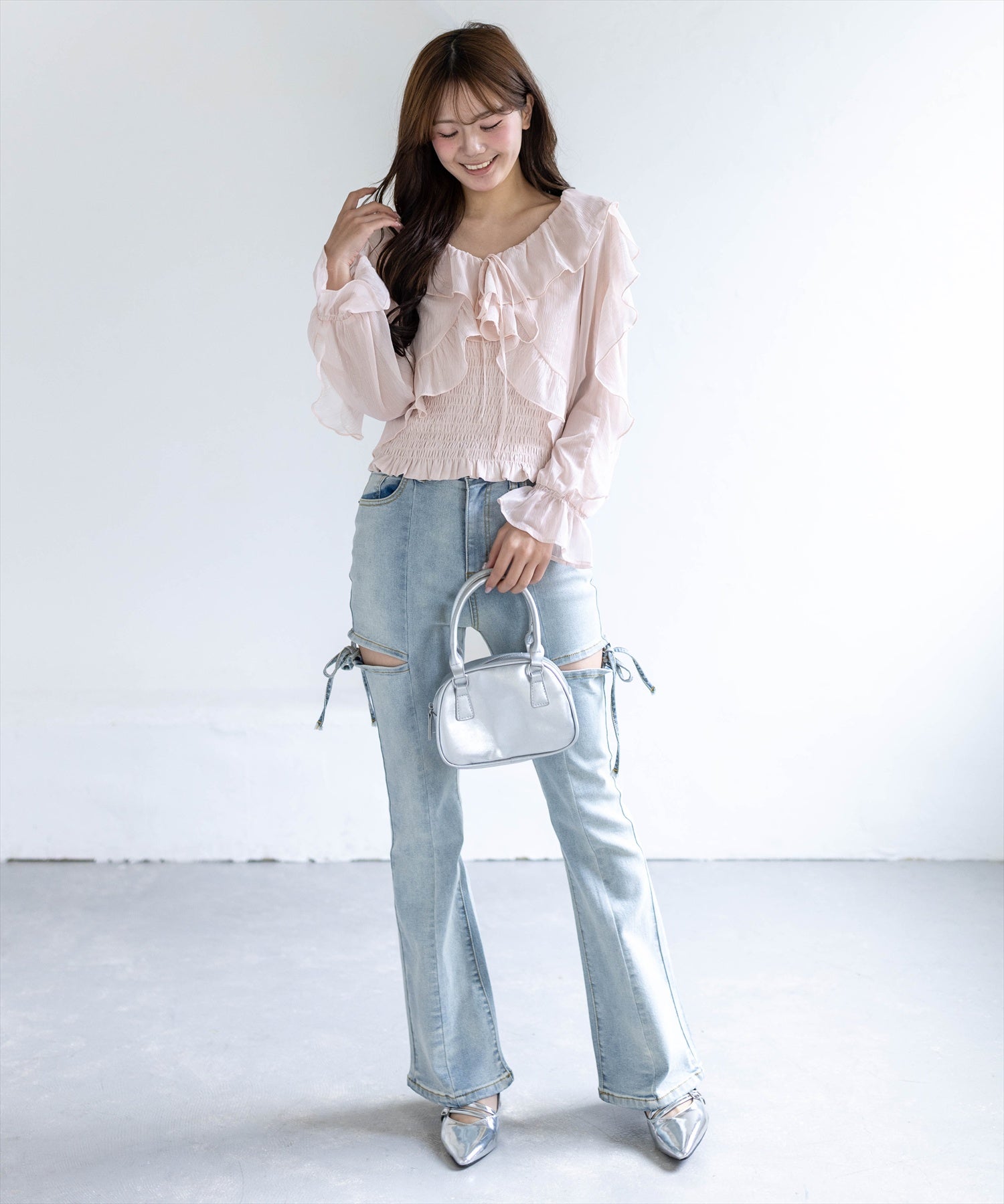 161cm/ピンク着用