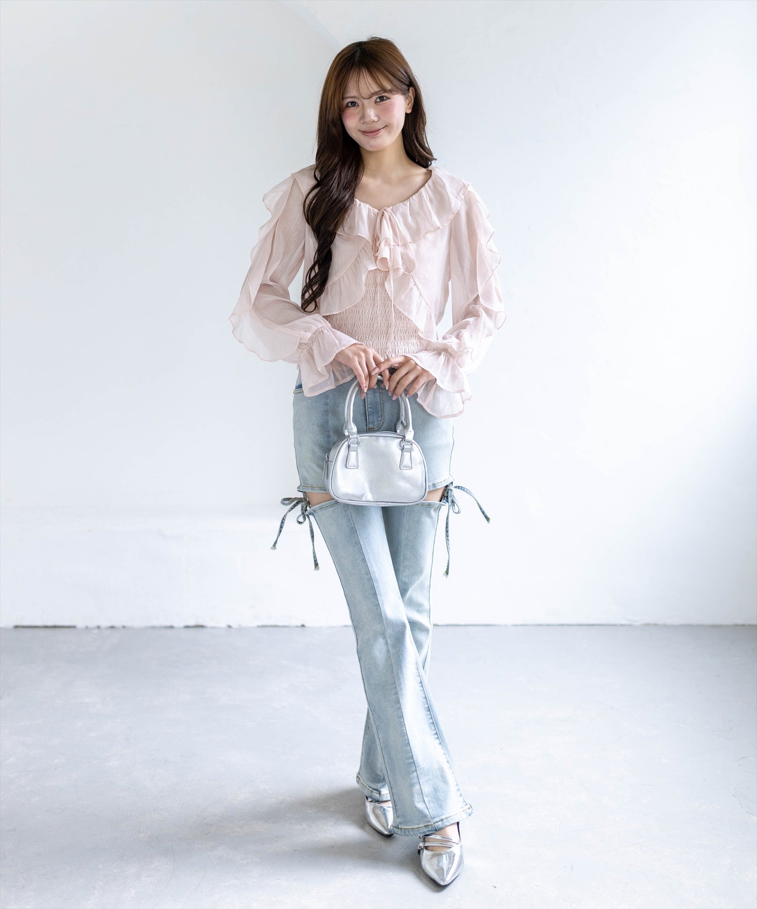 161cm/ピンク着用