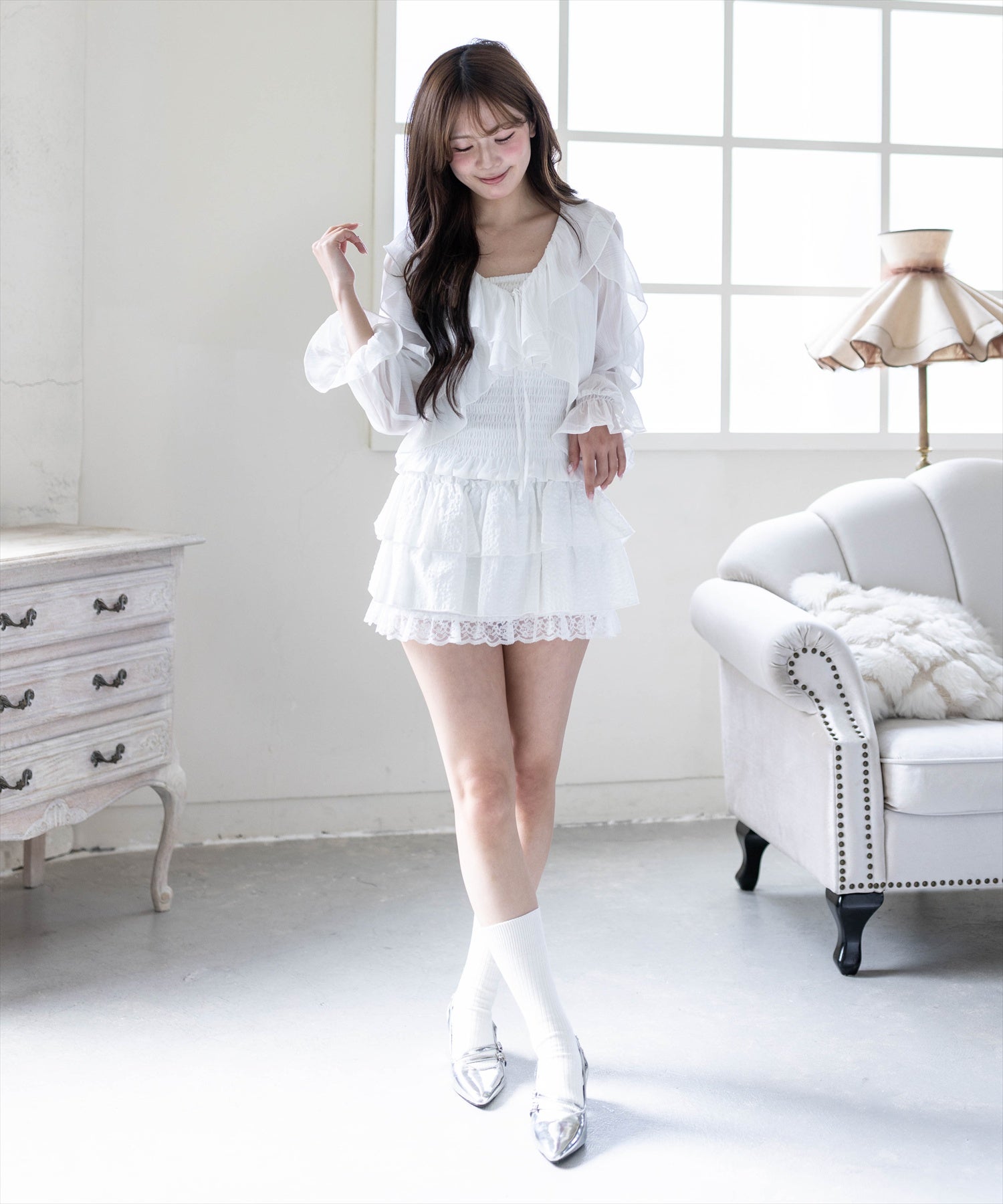 161cm/オフホワイト着用