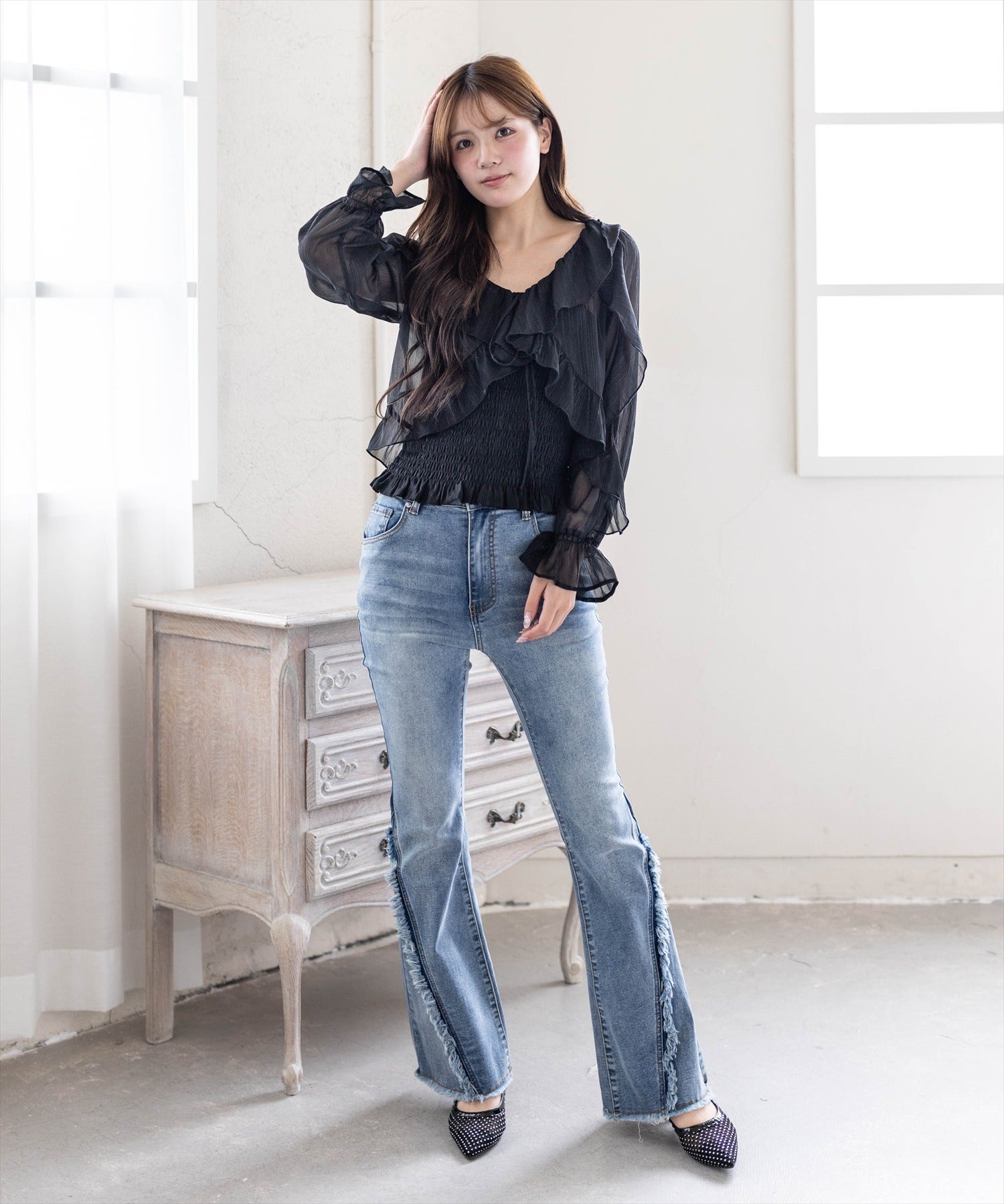 161cm/ブラック着用