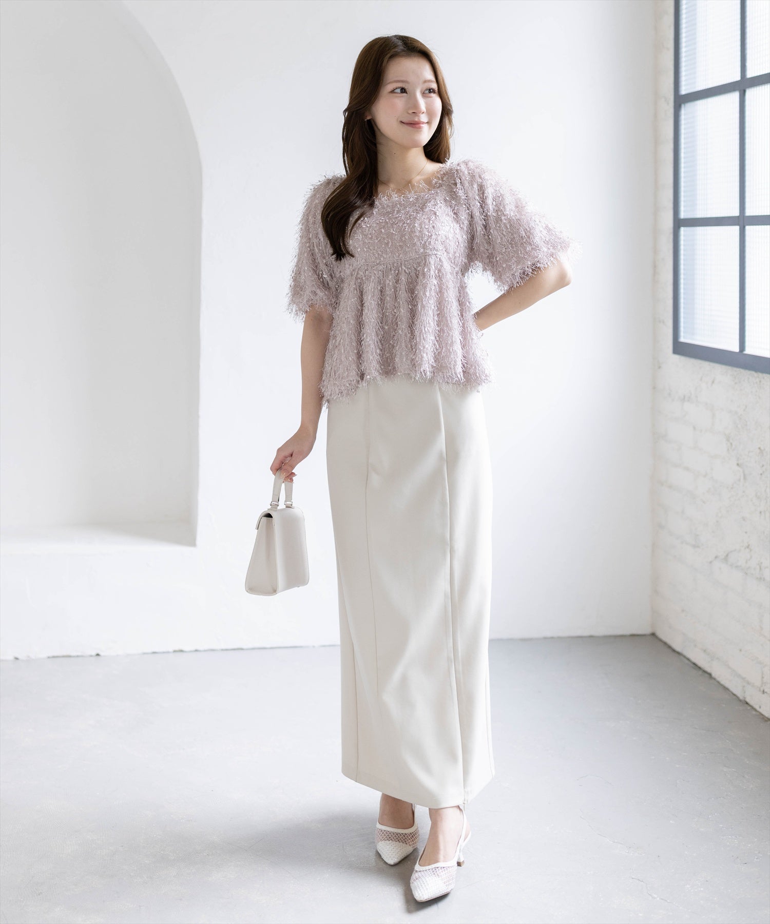 163cm/ピンク着用