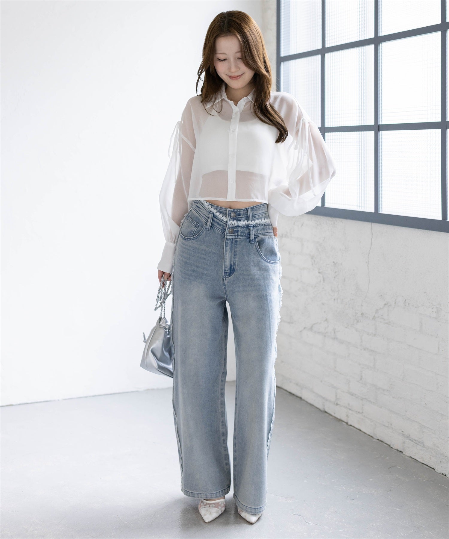 163cm/オフホワイト着用