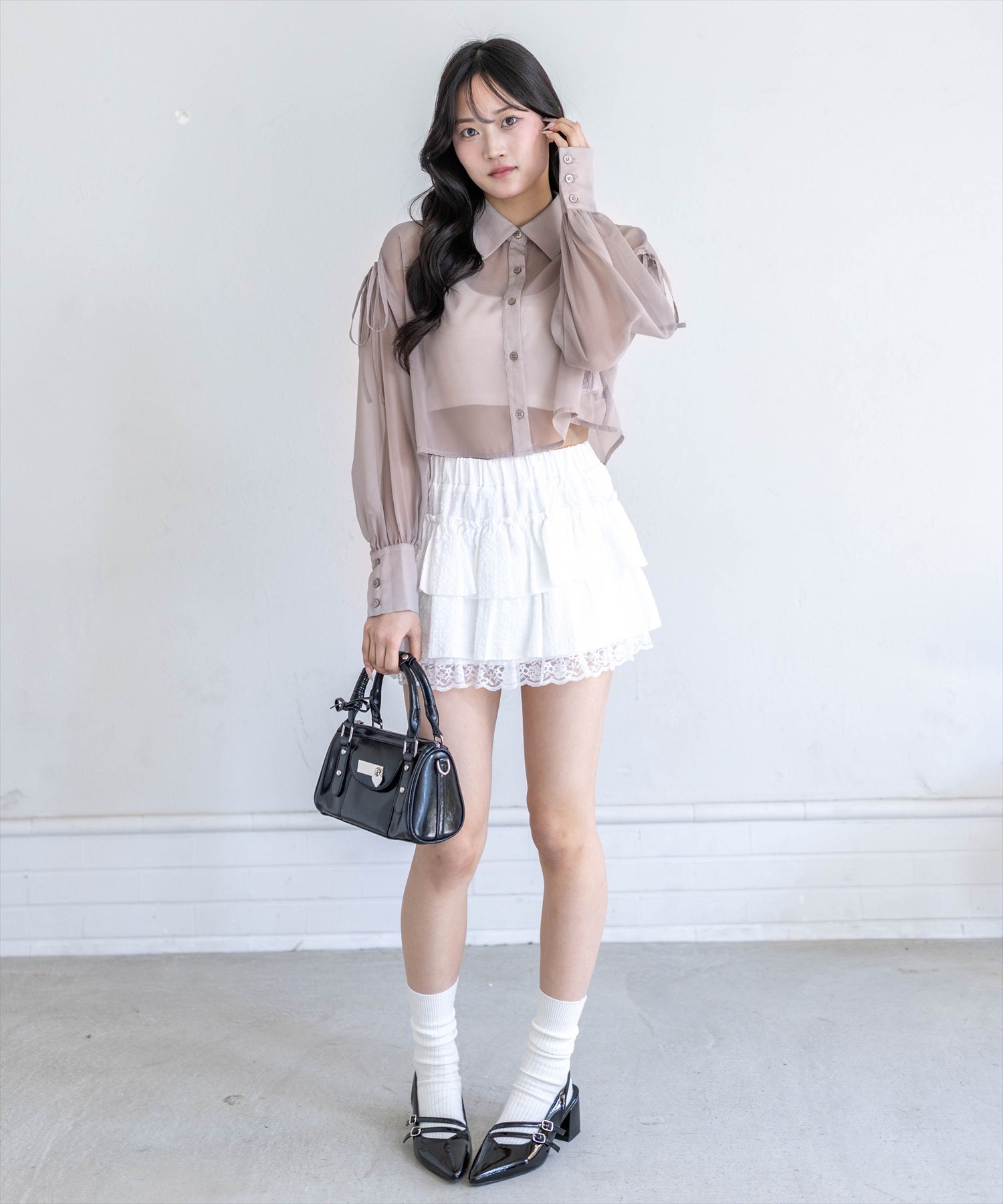 167cm/グレージュ着用