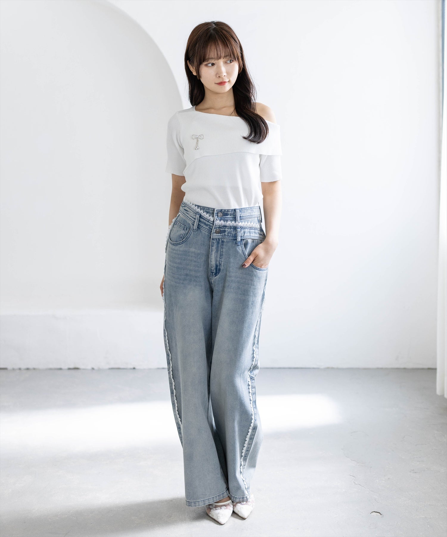 162cm/オフホワイト着用