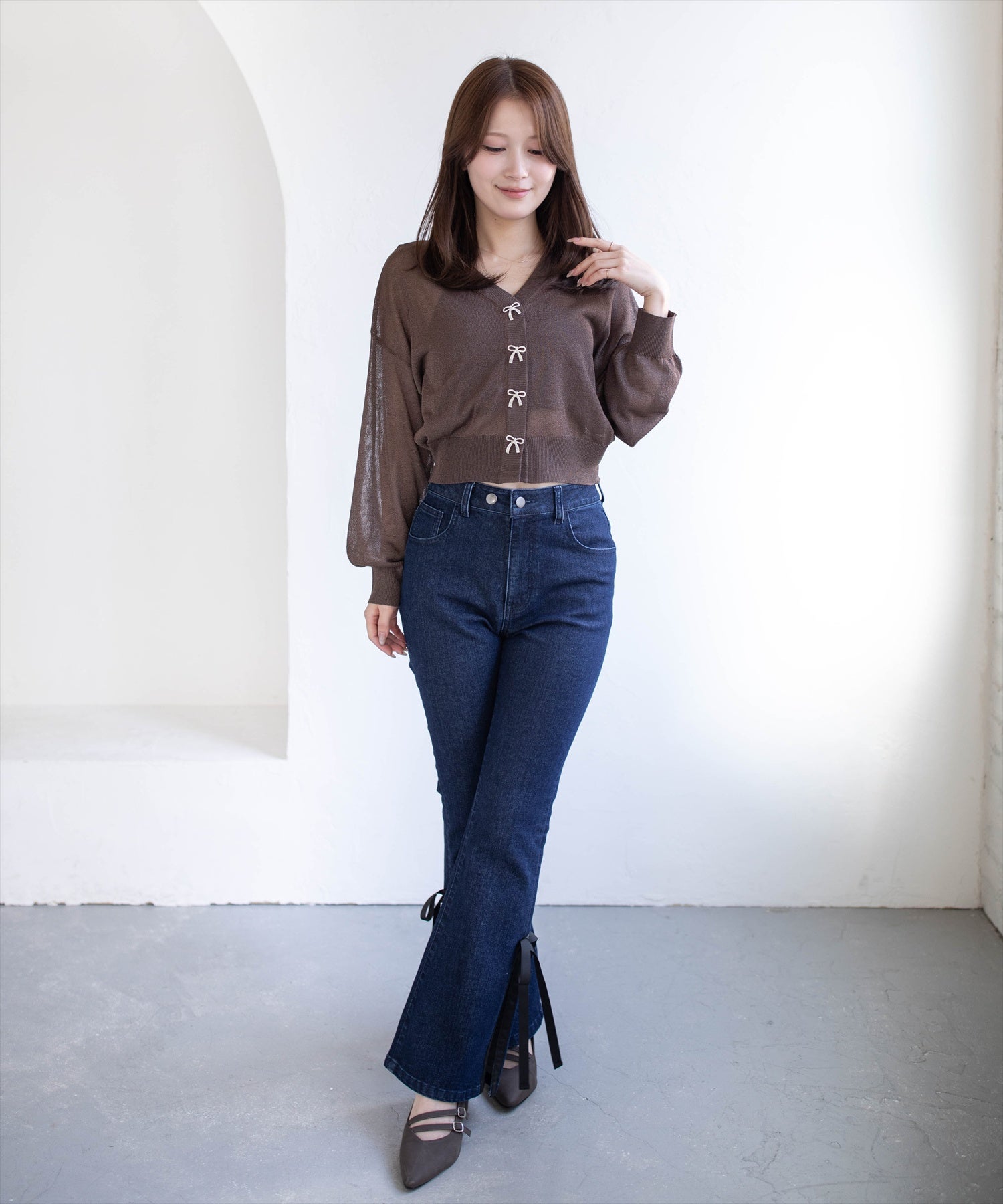 163cm/ブラウン着用