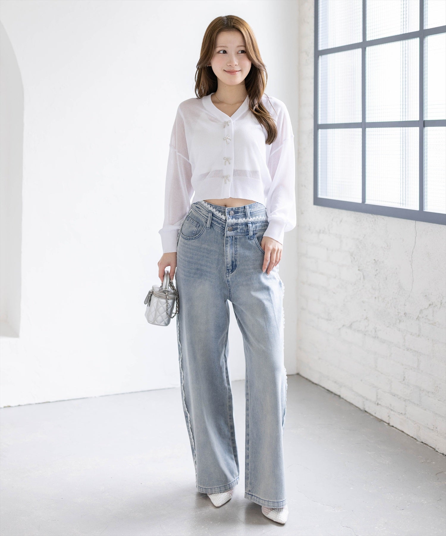 163cm/オフホワイト着用