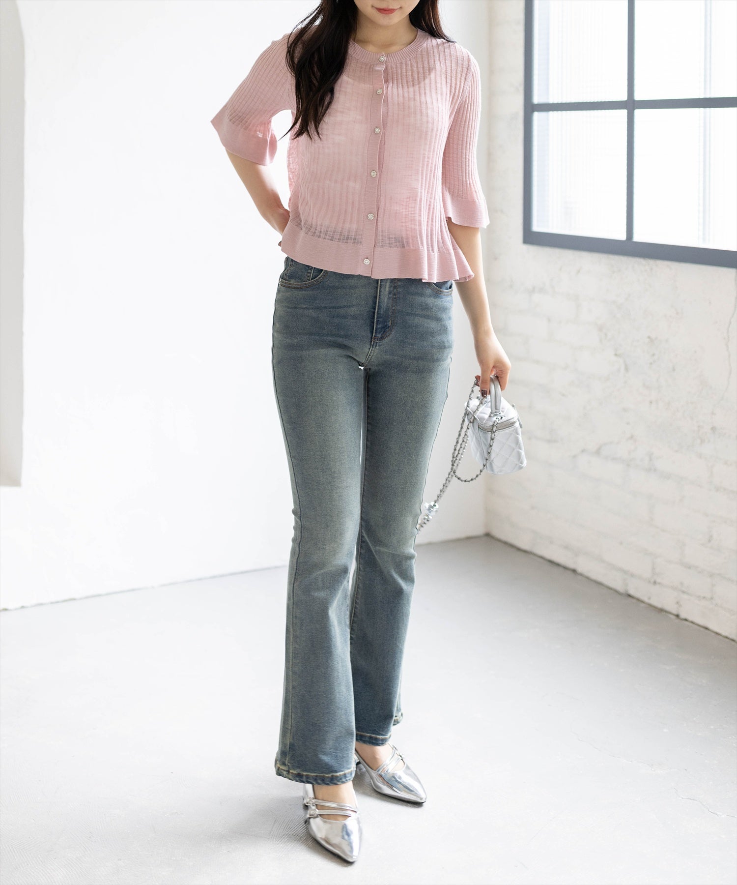 162cm/ピンクベージュ着用