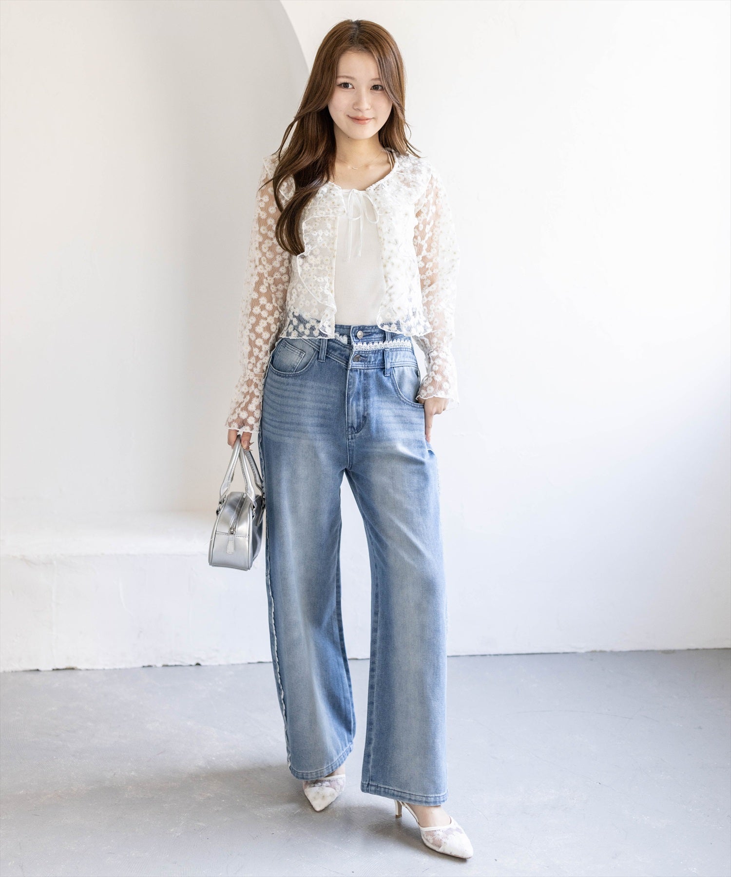 163cm/オフホワイト着用