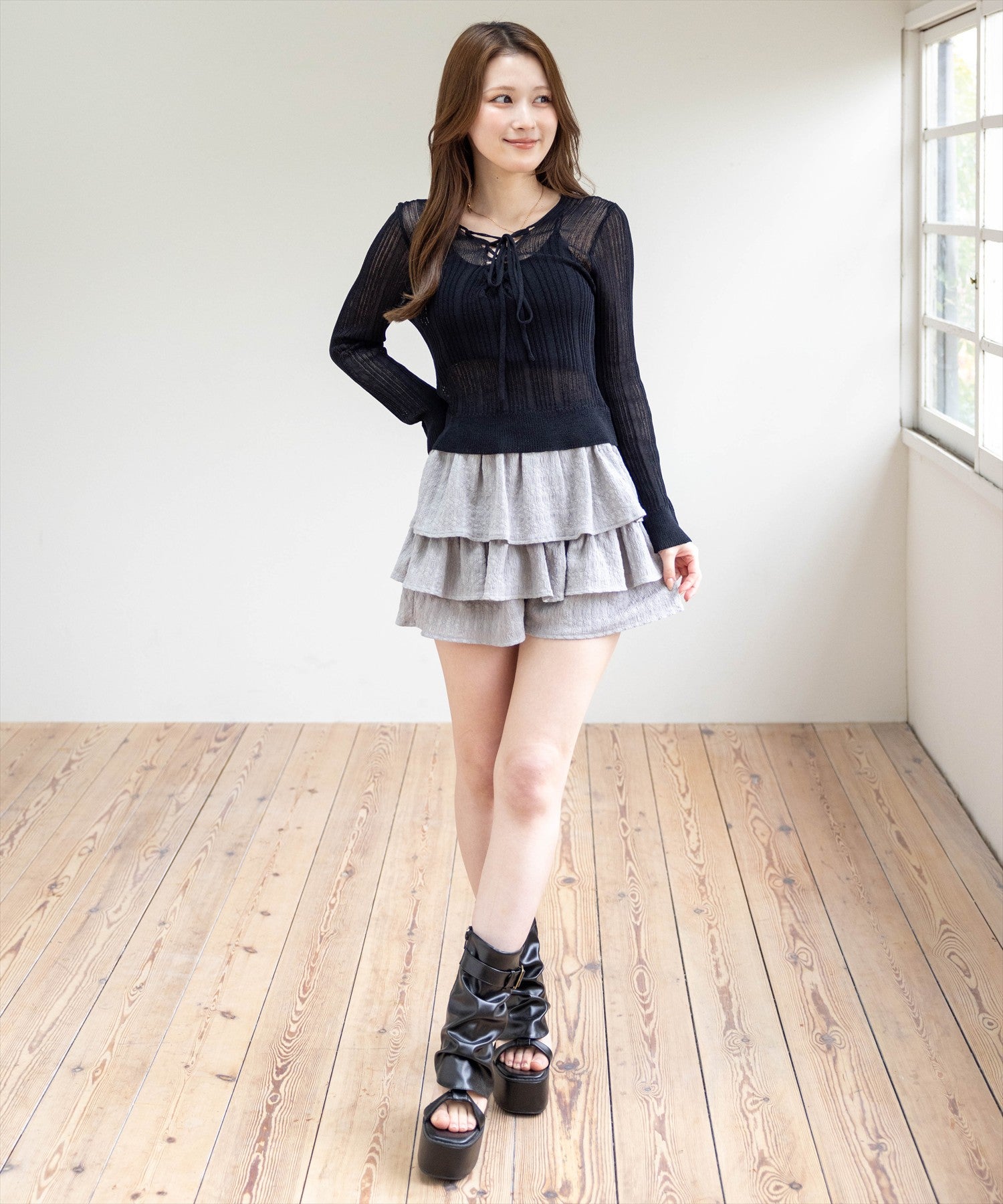 163cm/ブラック着用