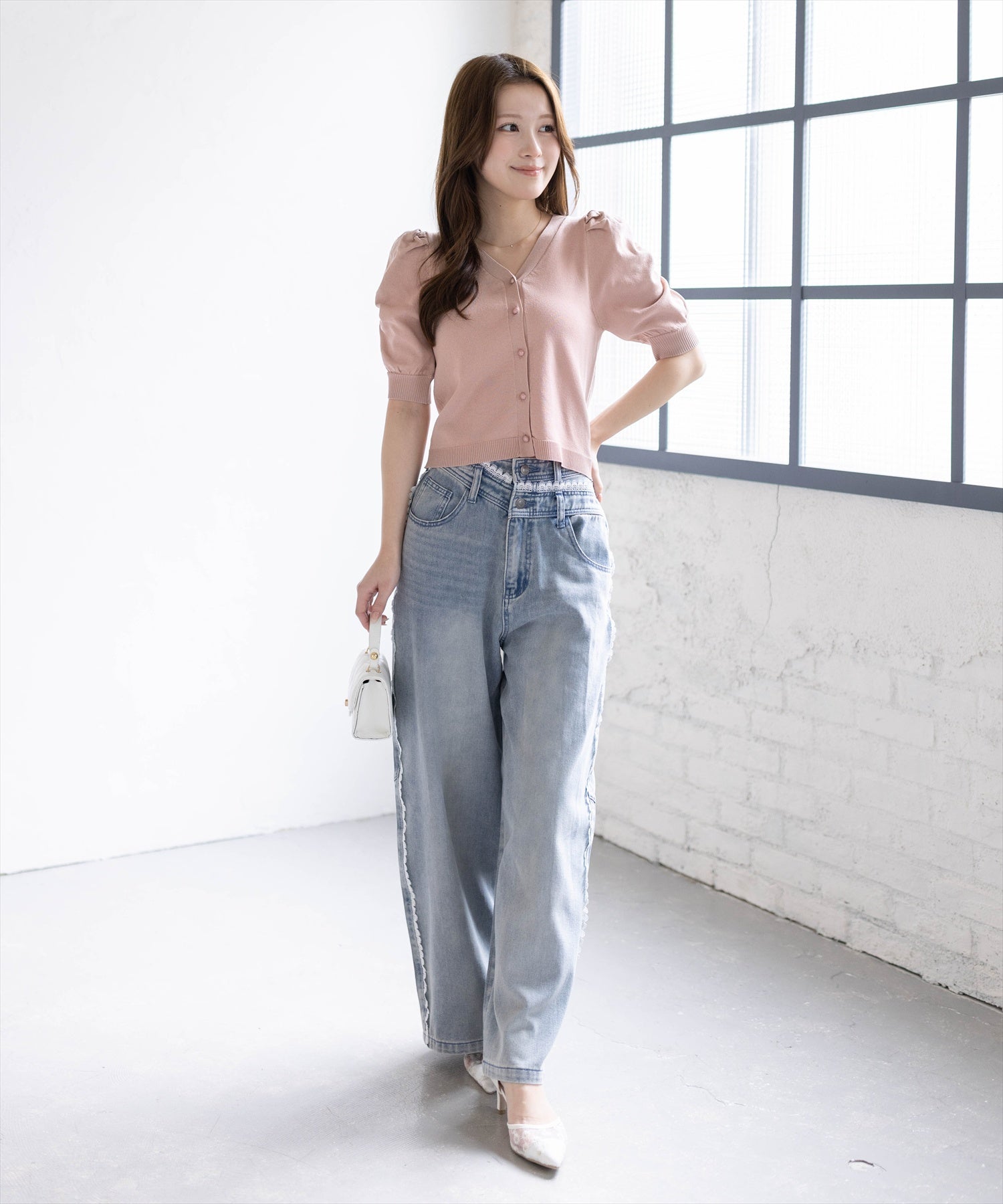 163cm/ピンクベージュ着用