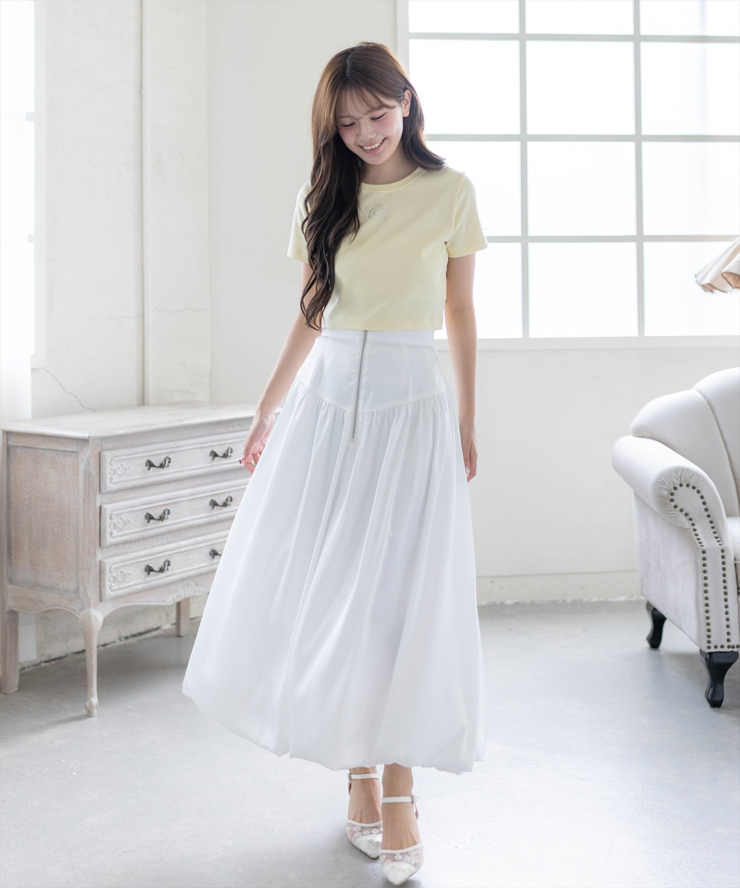 161cm/イエロー着用