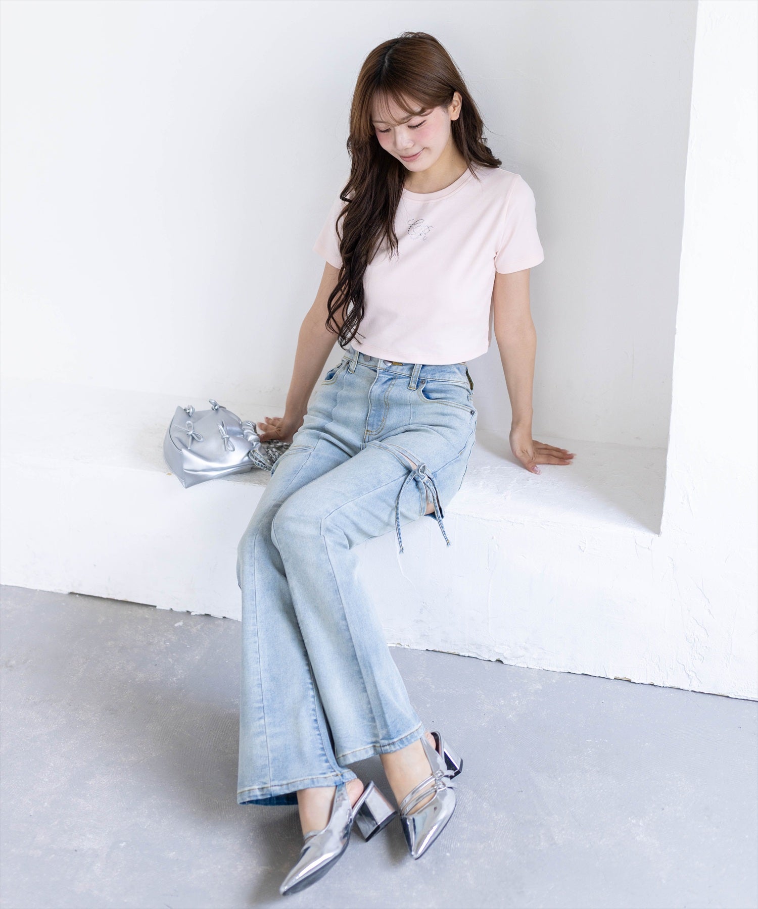 161cm/ピンク着用