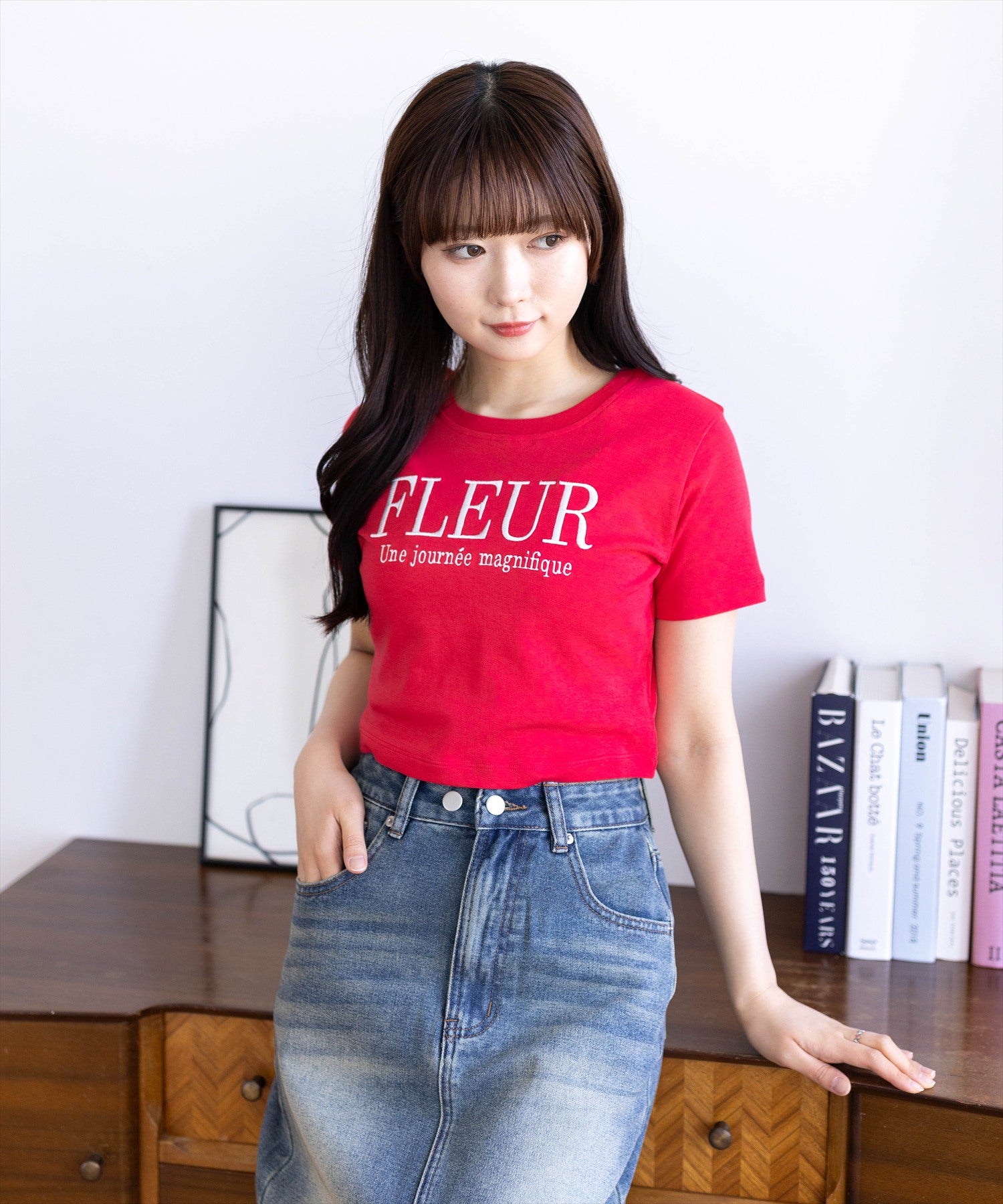 clear≪新作≫クロップドサイズ/刺繍ロゴチビT[CL9690] | レディース