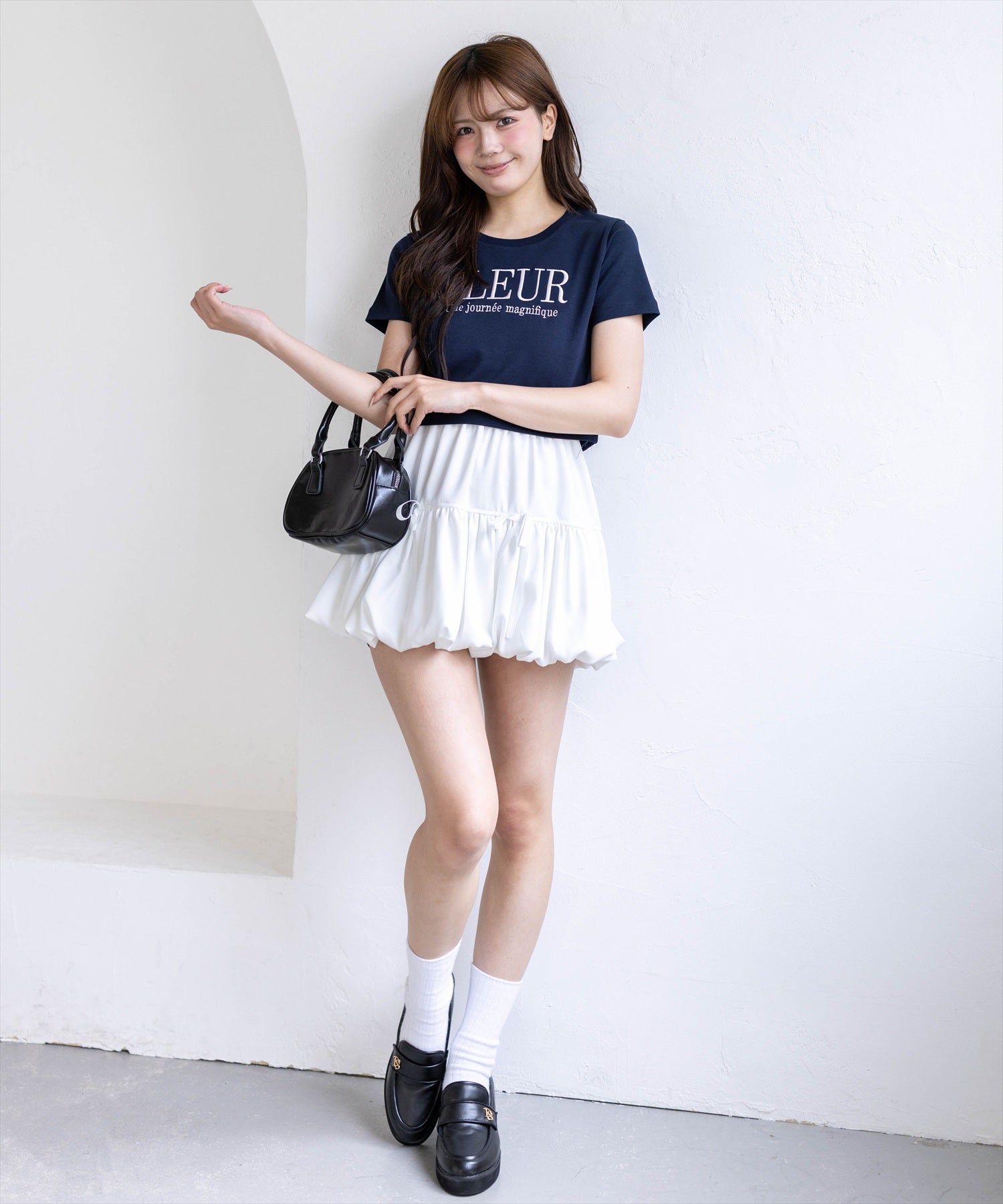 161cm/ネイビー着用