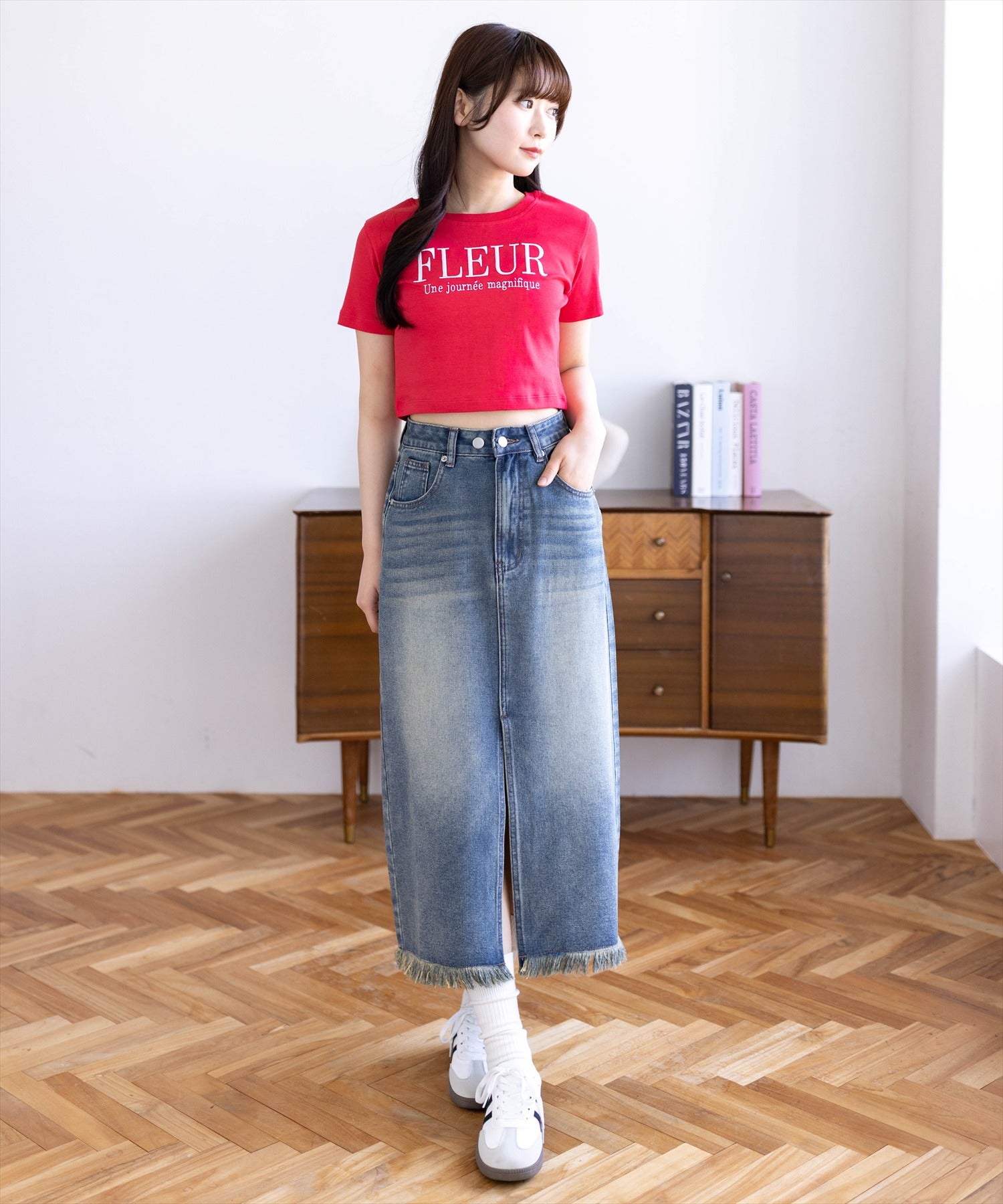 162cm/レッド着用