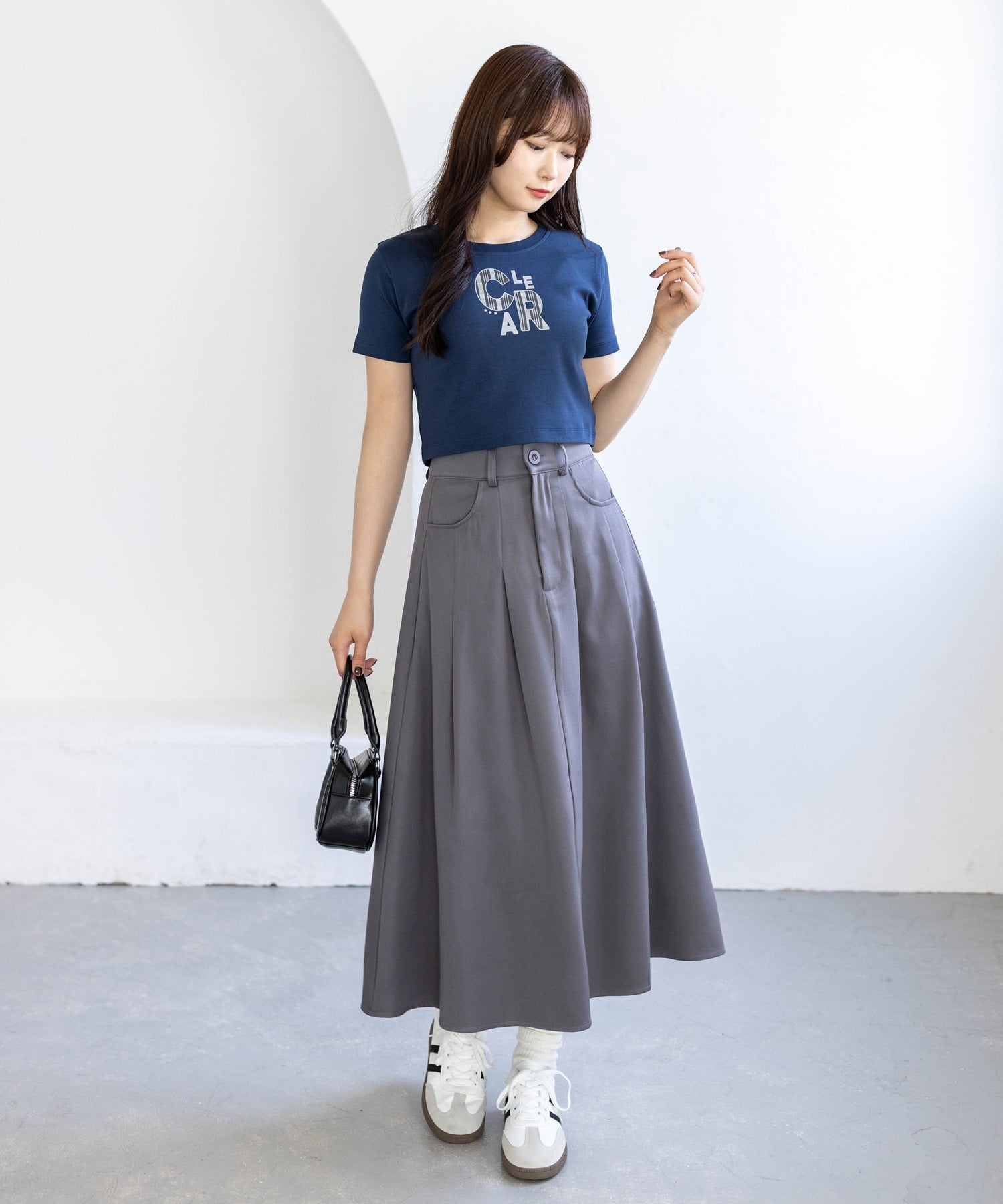 162cm/ネイビー着用