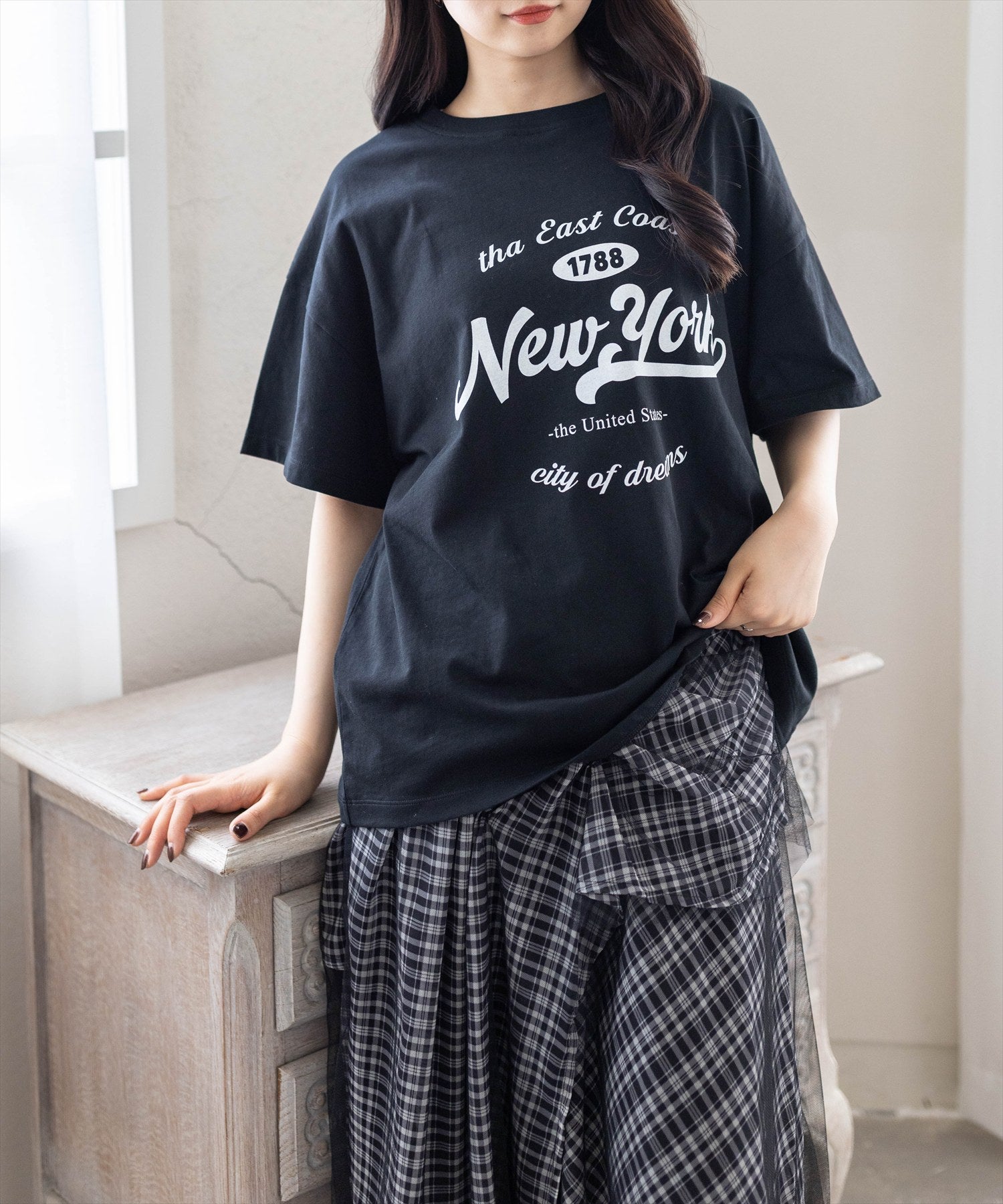 CLEAR BASIC≪新作≫オーバーサイズ/カレッジロゴビックTシャツ[CL9702