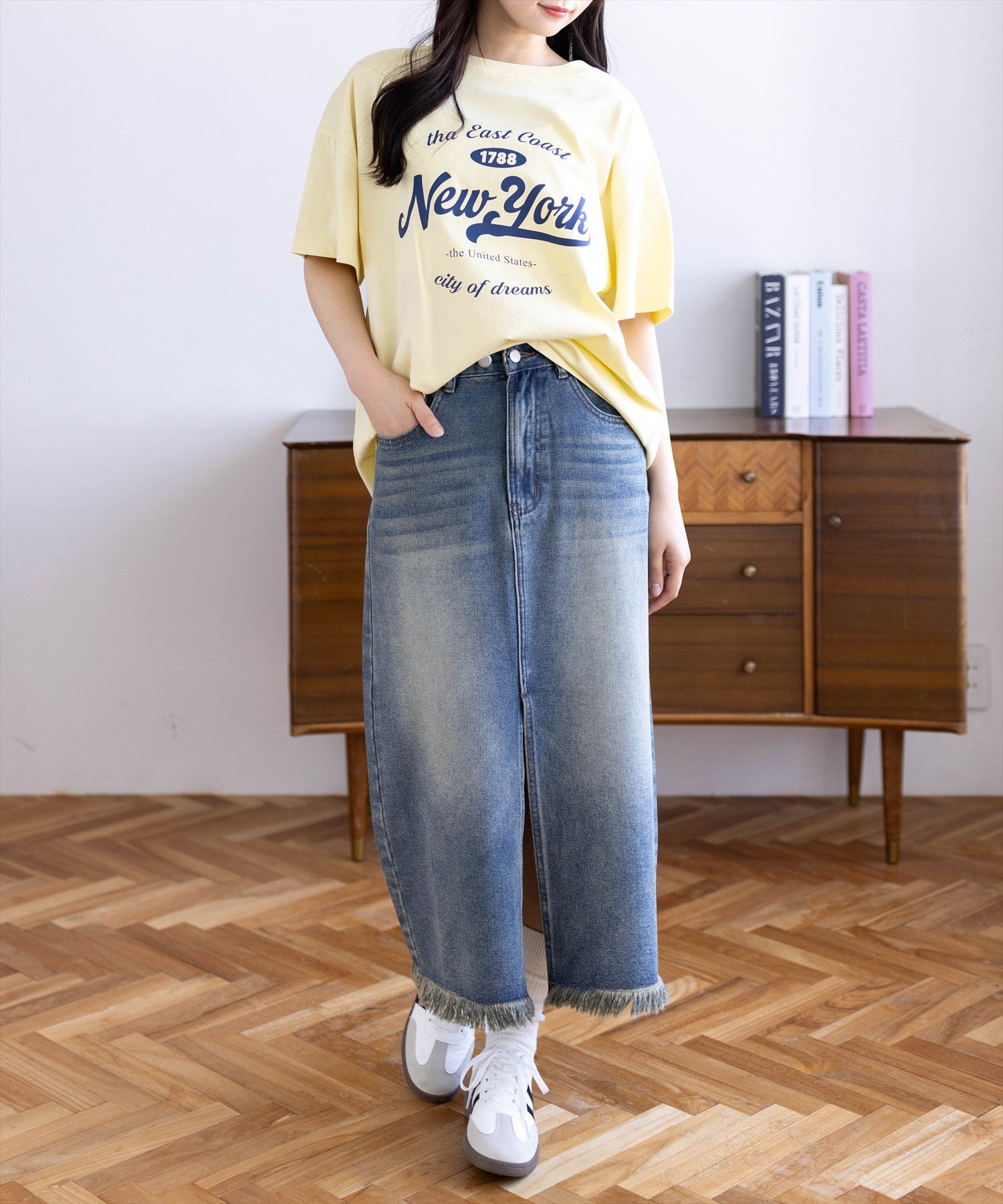 162cm/イエロー着用