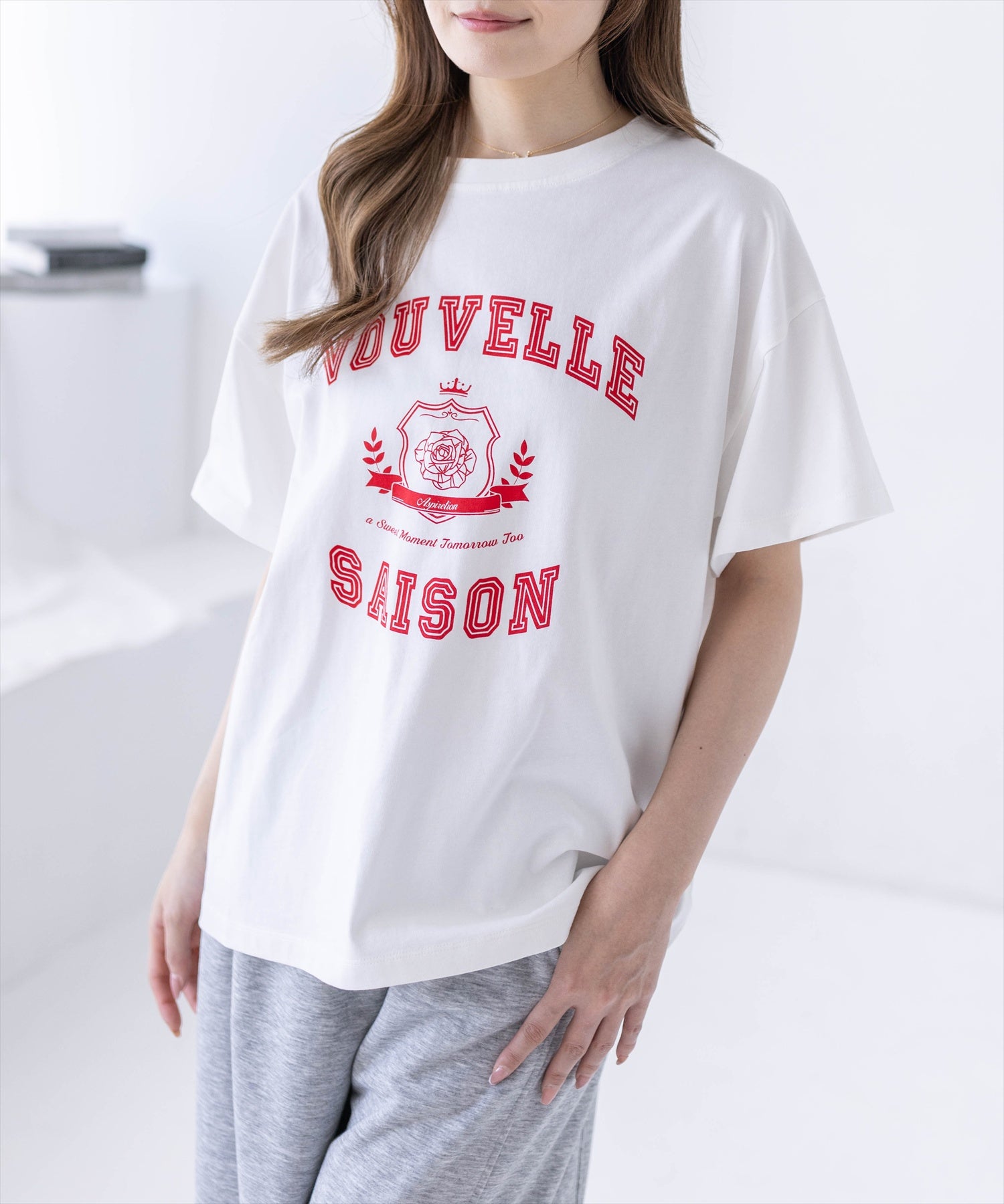 CLEAR BASIC オーバーサイズ/カレッジプリントビッグTシャツ[CL9700