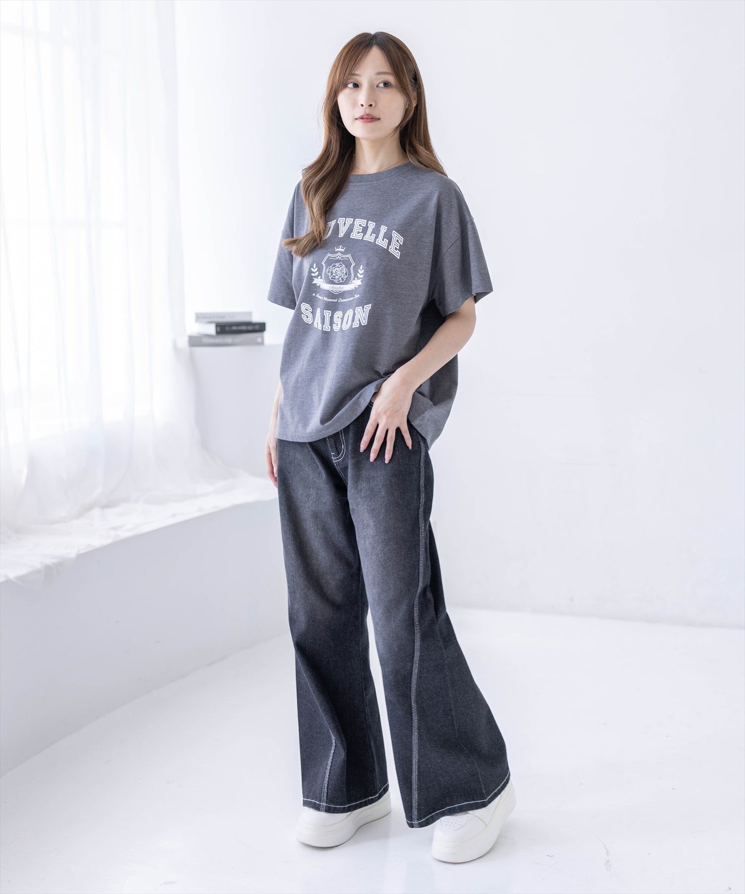 162cm/グレー着用