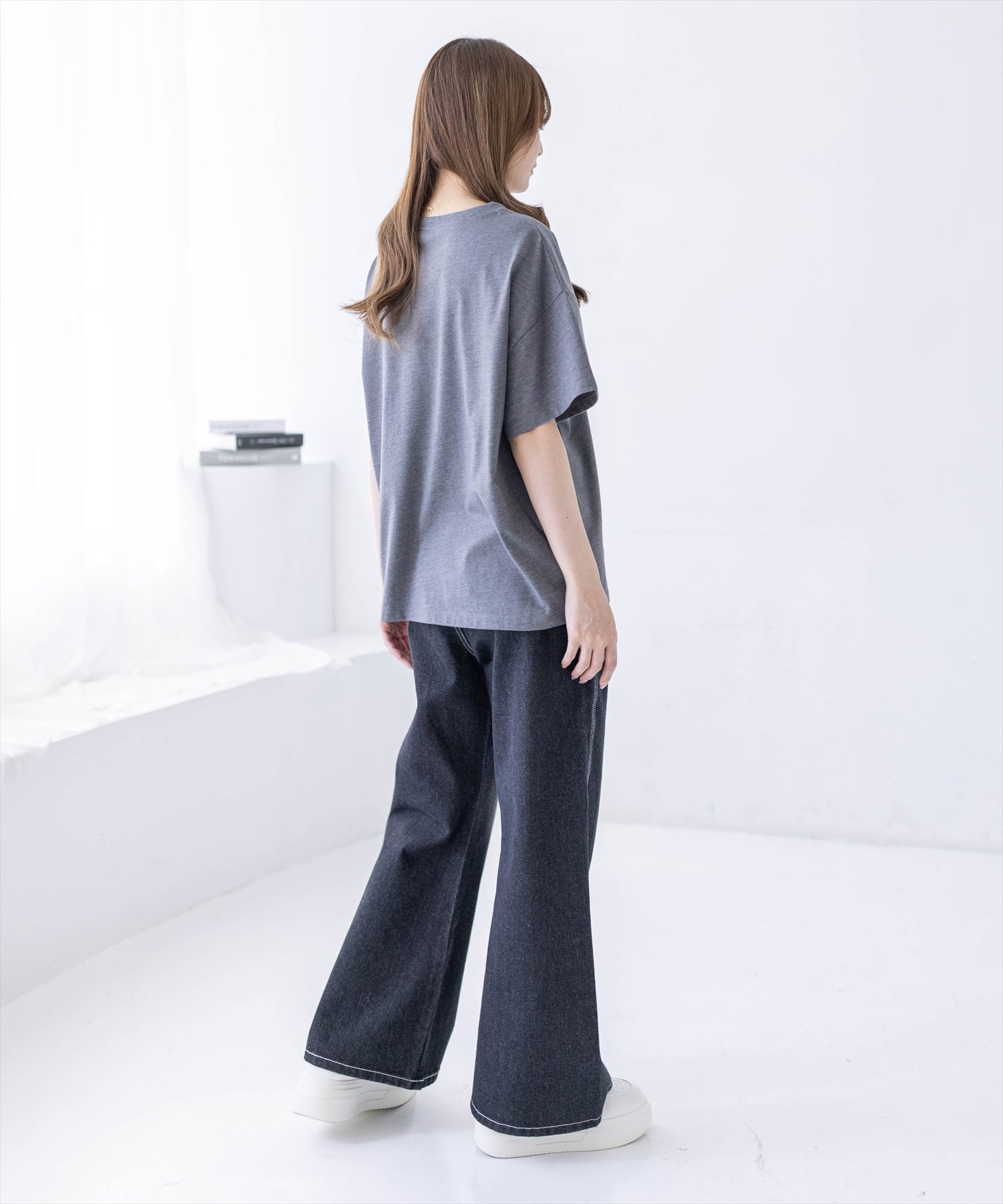 CLEAR BASIC オーバーサイズ/カレッジプリントビッグTシャツ[CL9700
