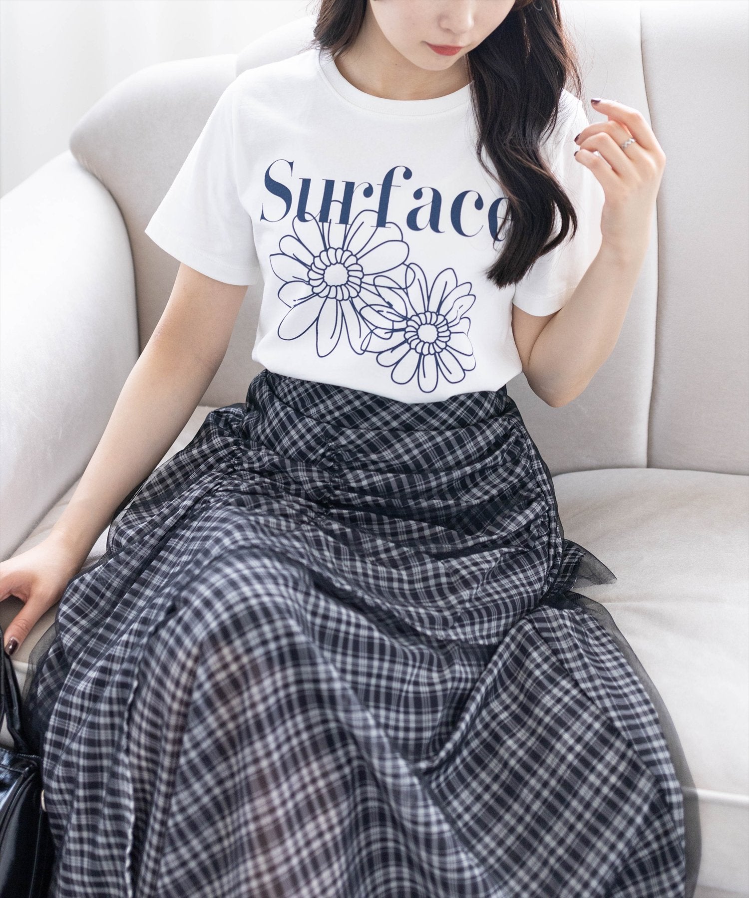 CLEAR BASIC≪新作≫レギュラーサイズ/フラワープリントTシャツ[CL9698