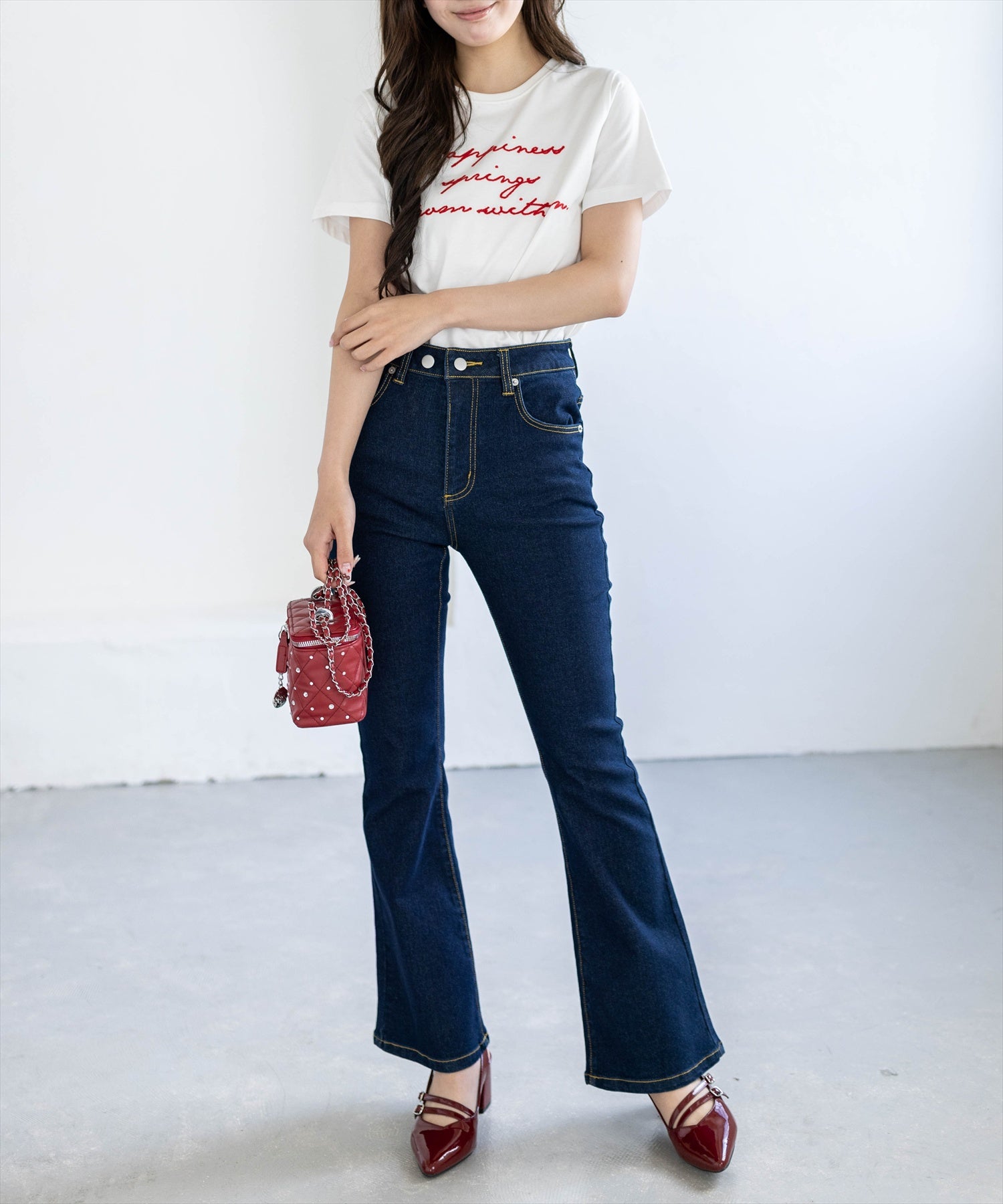 161㎝/オフホワイト着用