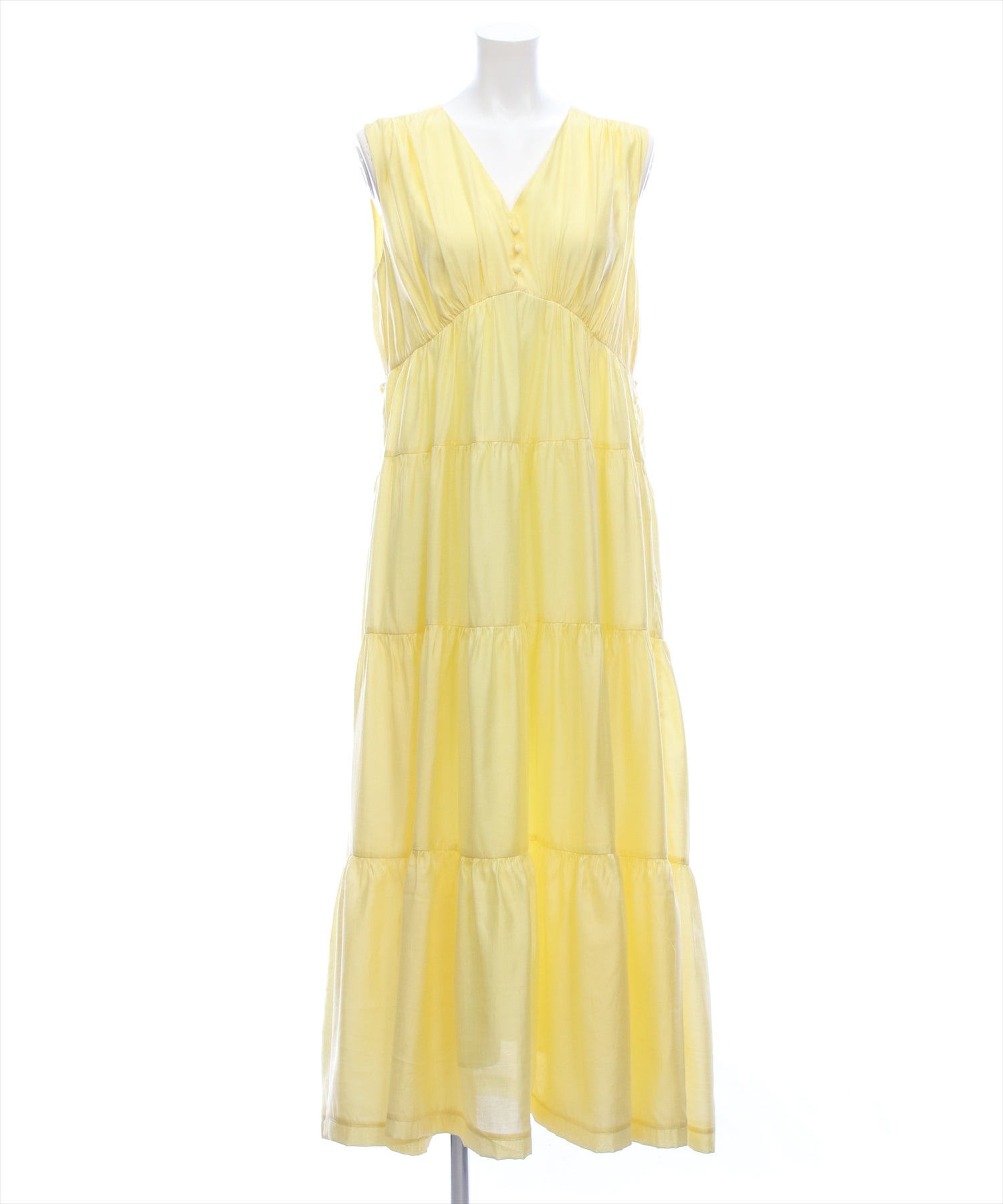 CLEAR BASIC≪再入荷≫Vネックノースリーブティアードワンピース