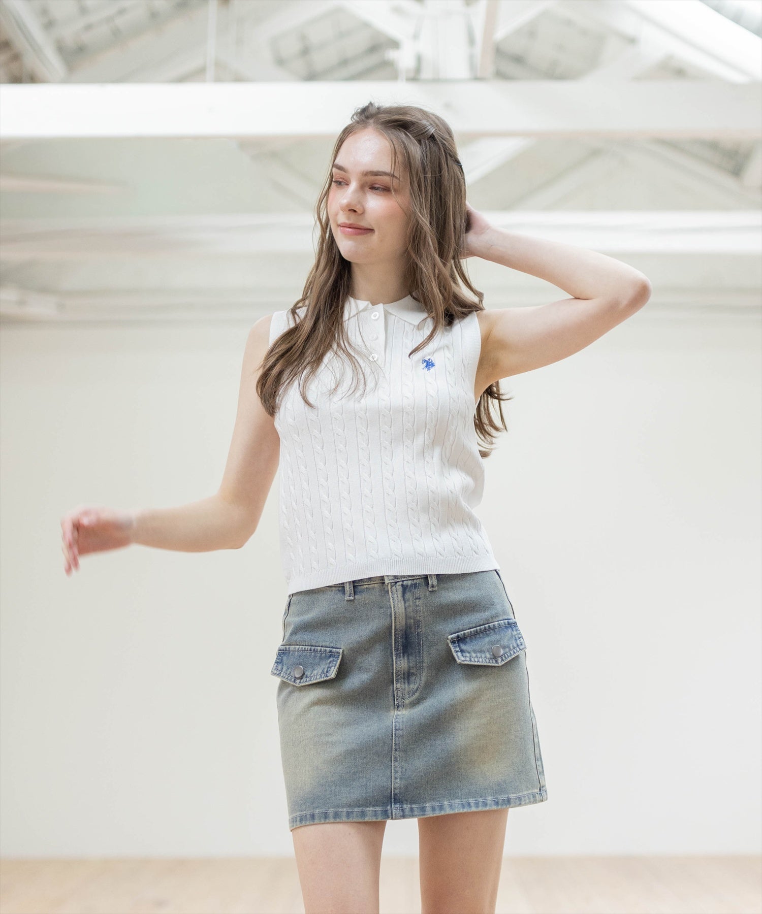 Nala Croppded knit top 水陸両用 Nala