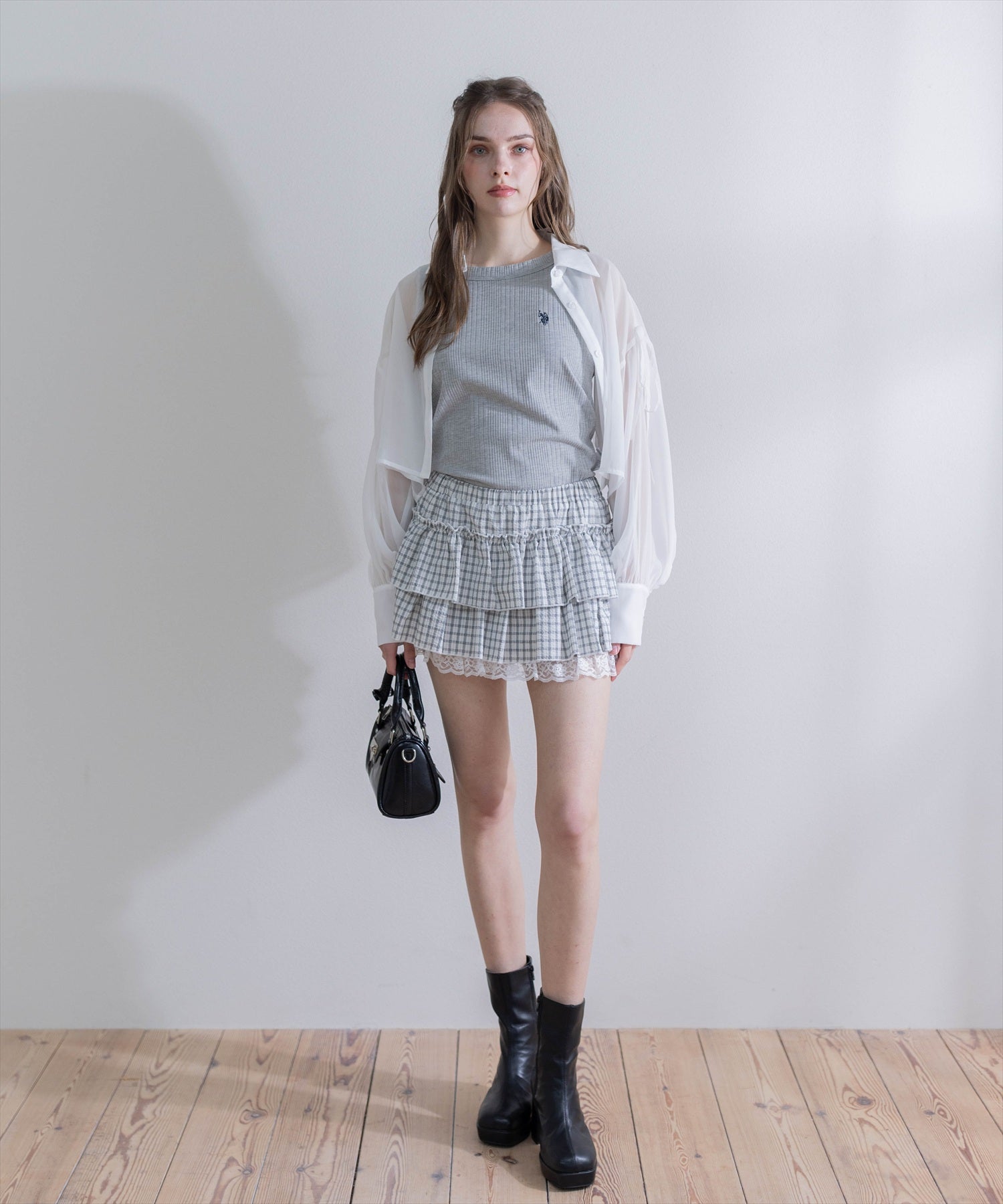 170cm/グレー着用