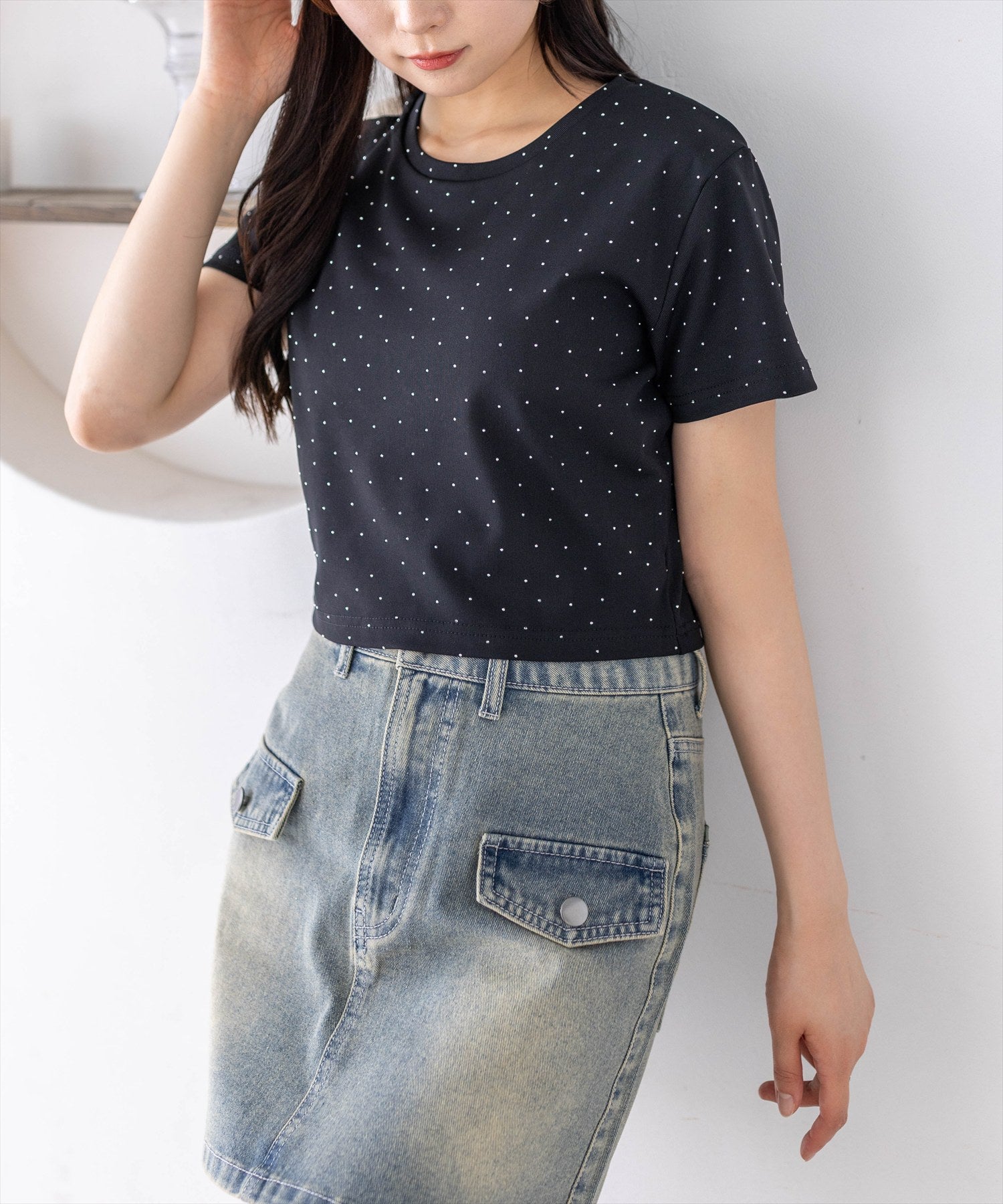 clear≪再入荷≫ラインストーンチビT[CL9686] | レディース