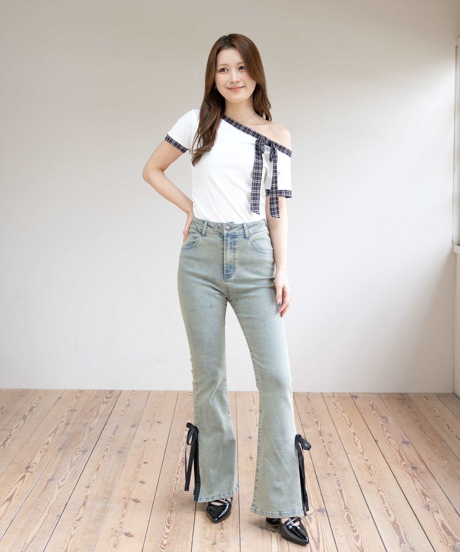 163cm/ライトブルー S着用