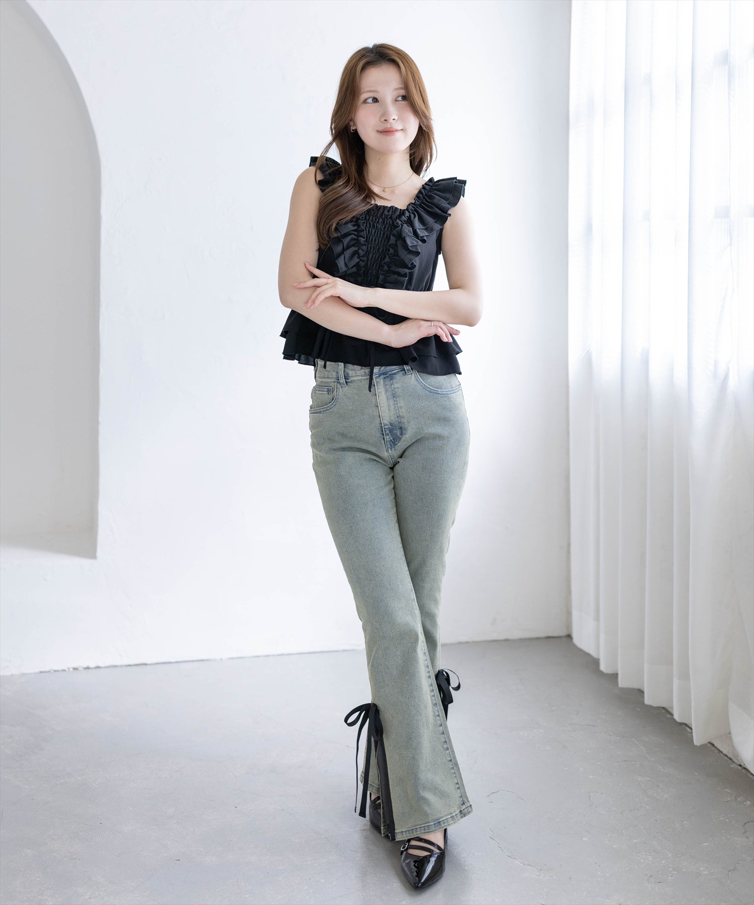 163cm/ライトブルー S着用