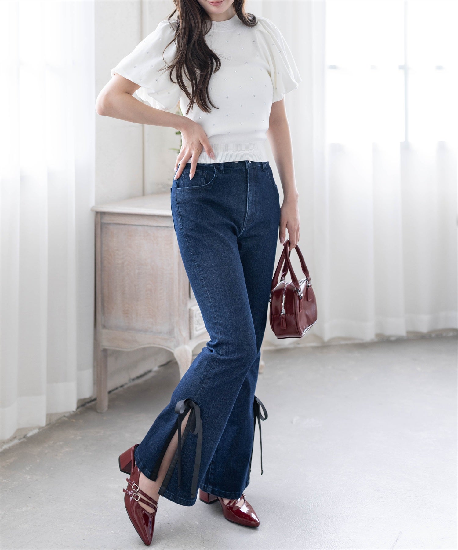 161cm/インディゴ着用