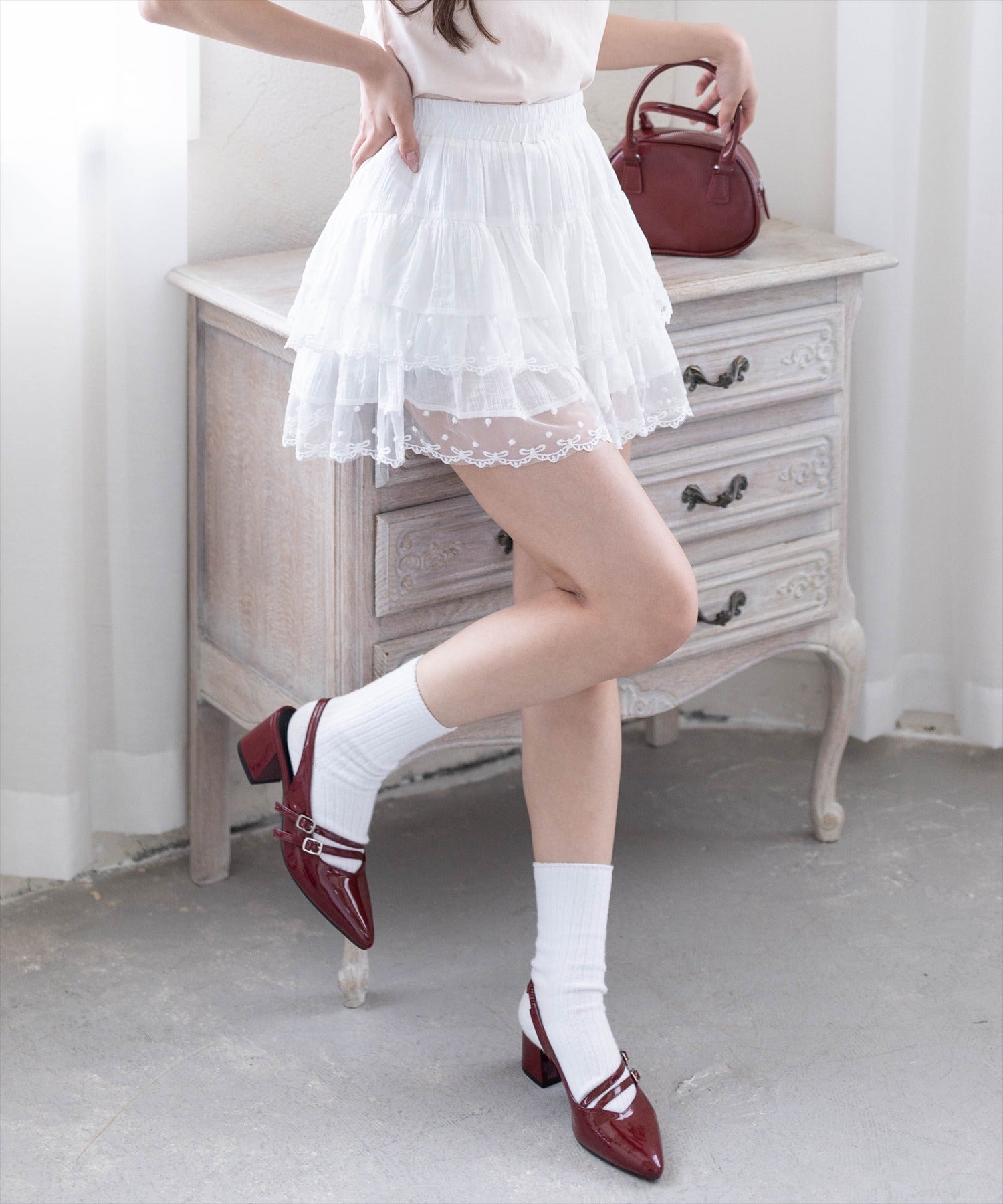 ［お値引き］新品未使用 HeRIN.CYE フリルスカート 白 新品・未使用】SHEIN 白 スカート｜Yahoo!フリマ（旧PayPayフリマ）