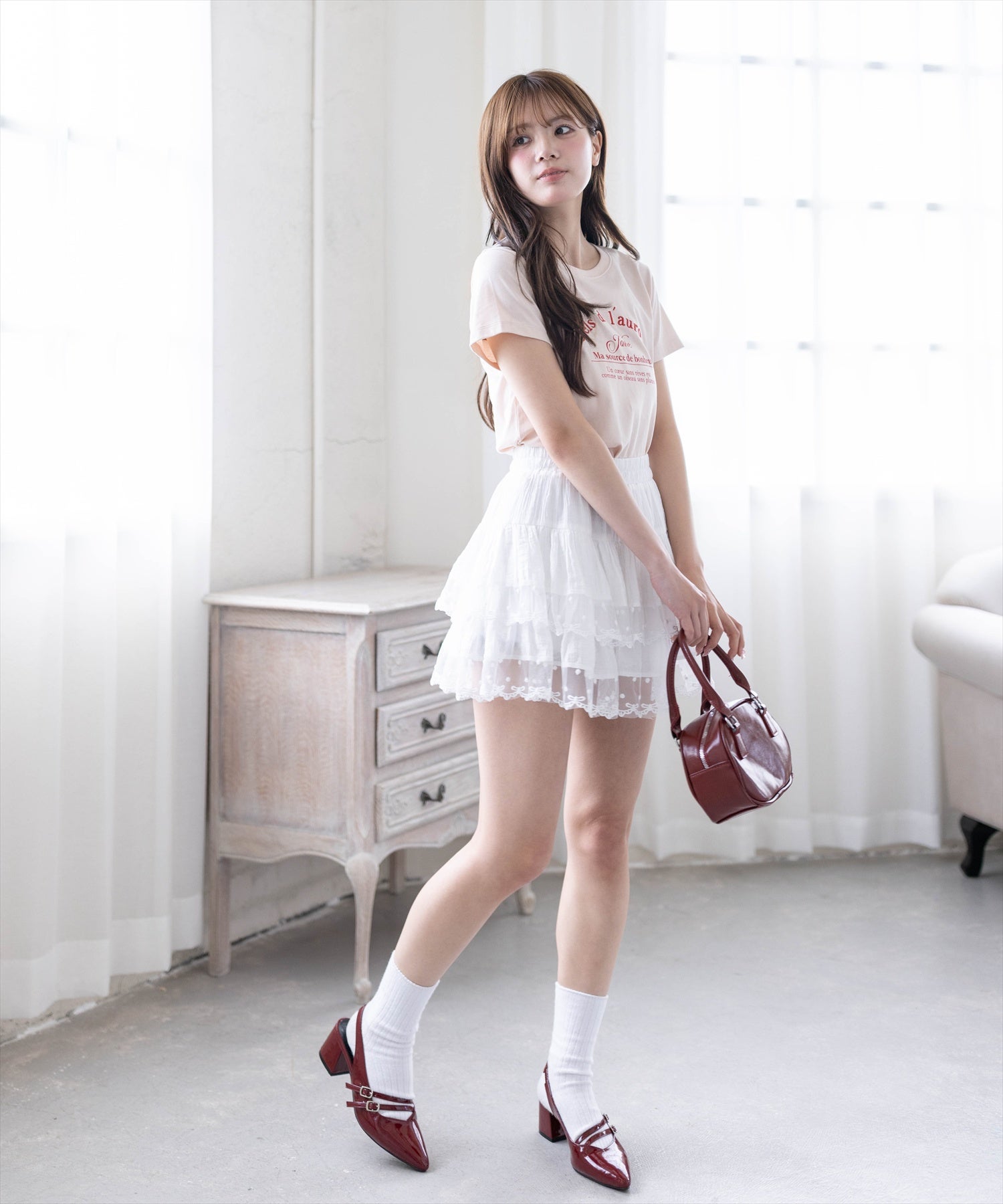 161cm/オフホワイト着用