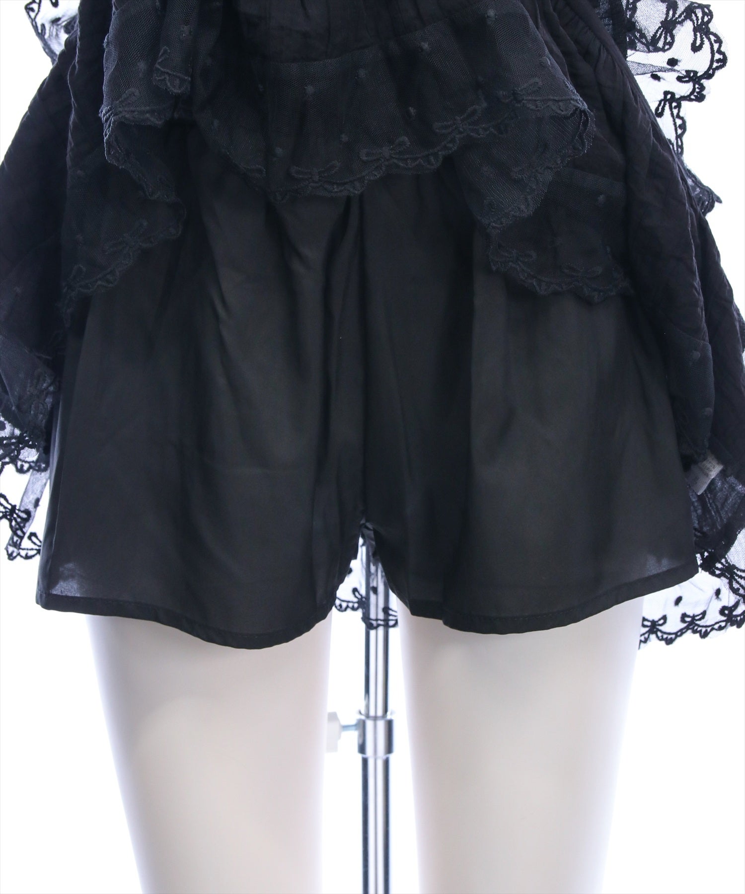 clear 裾リボンレースフリルティアードミニスカート[CL9805