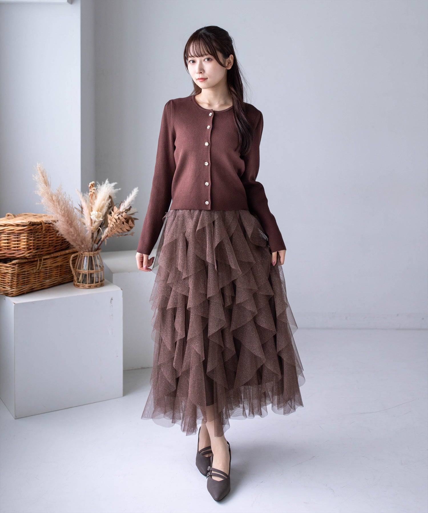 162cm/ブラウン着用