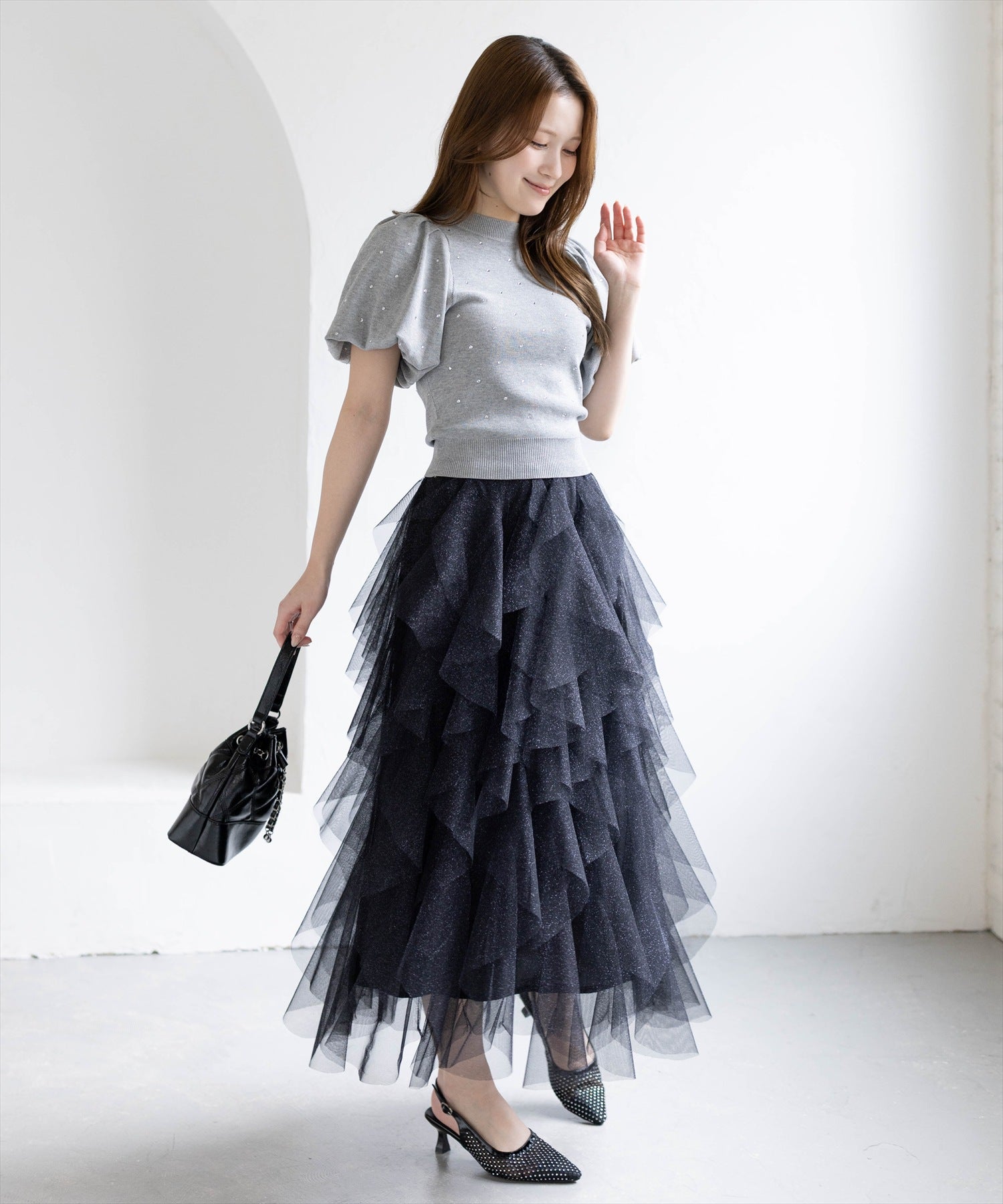 163cm/ブラック着用