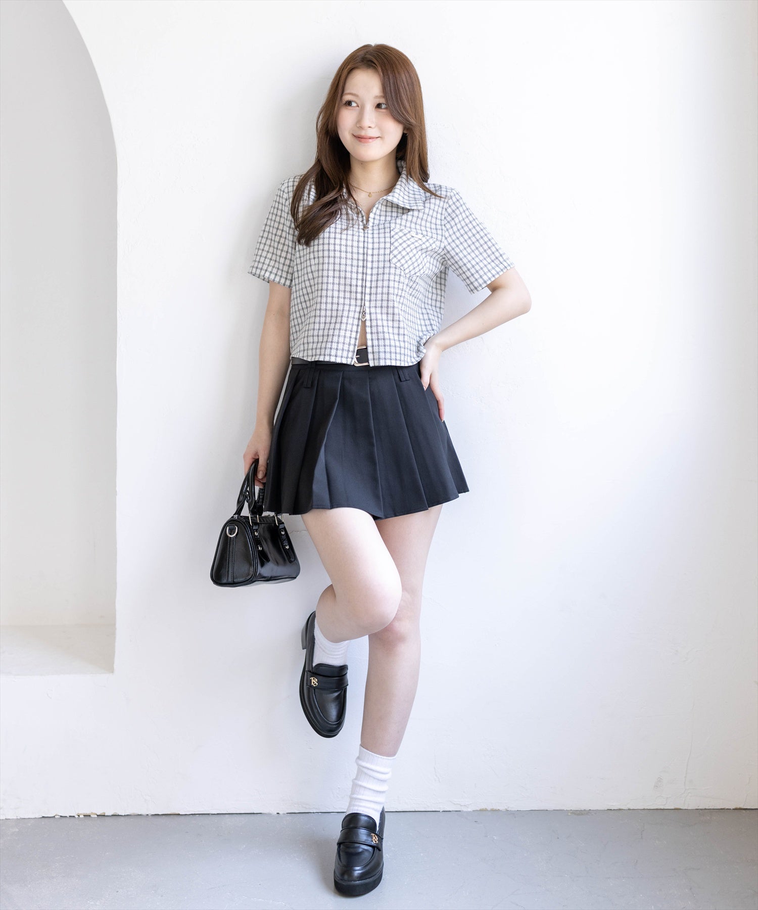 163cm/ブラック着用